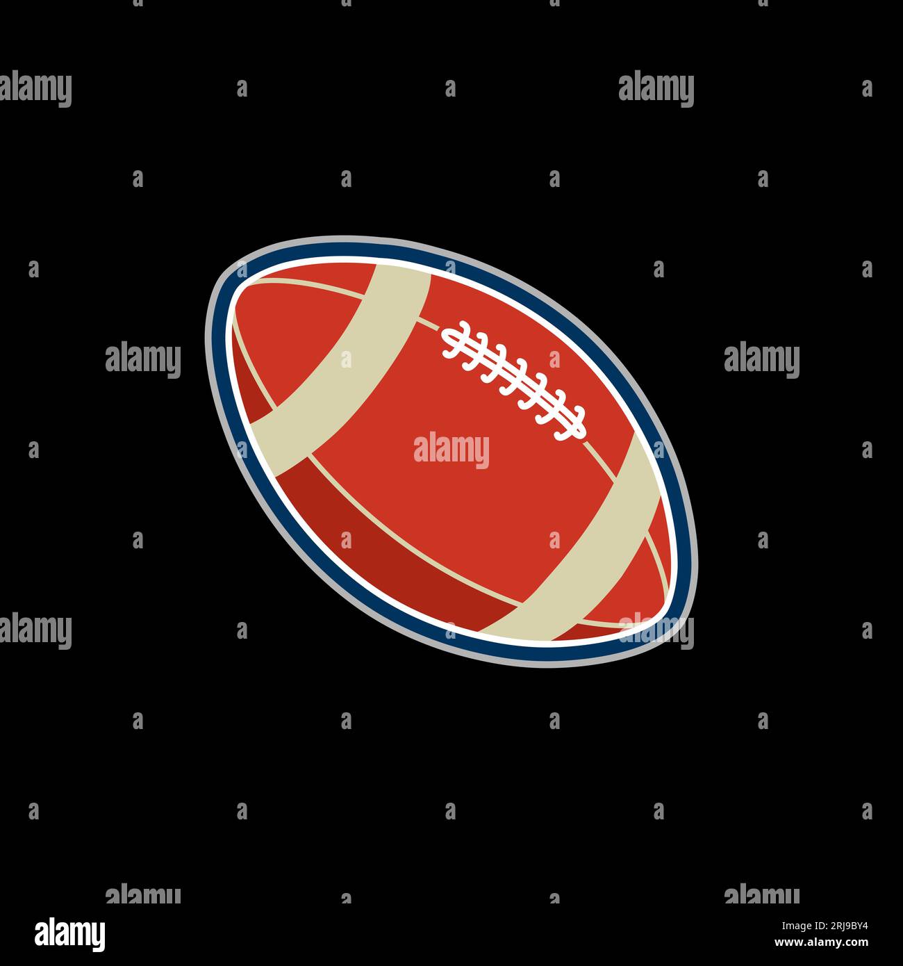Rugby Ball Illustration oder american Football Ball Design Inspiration Stock Vektor