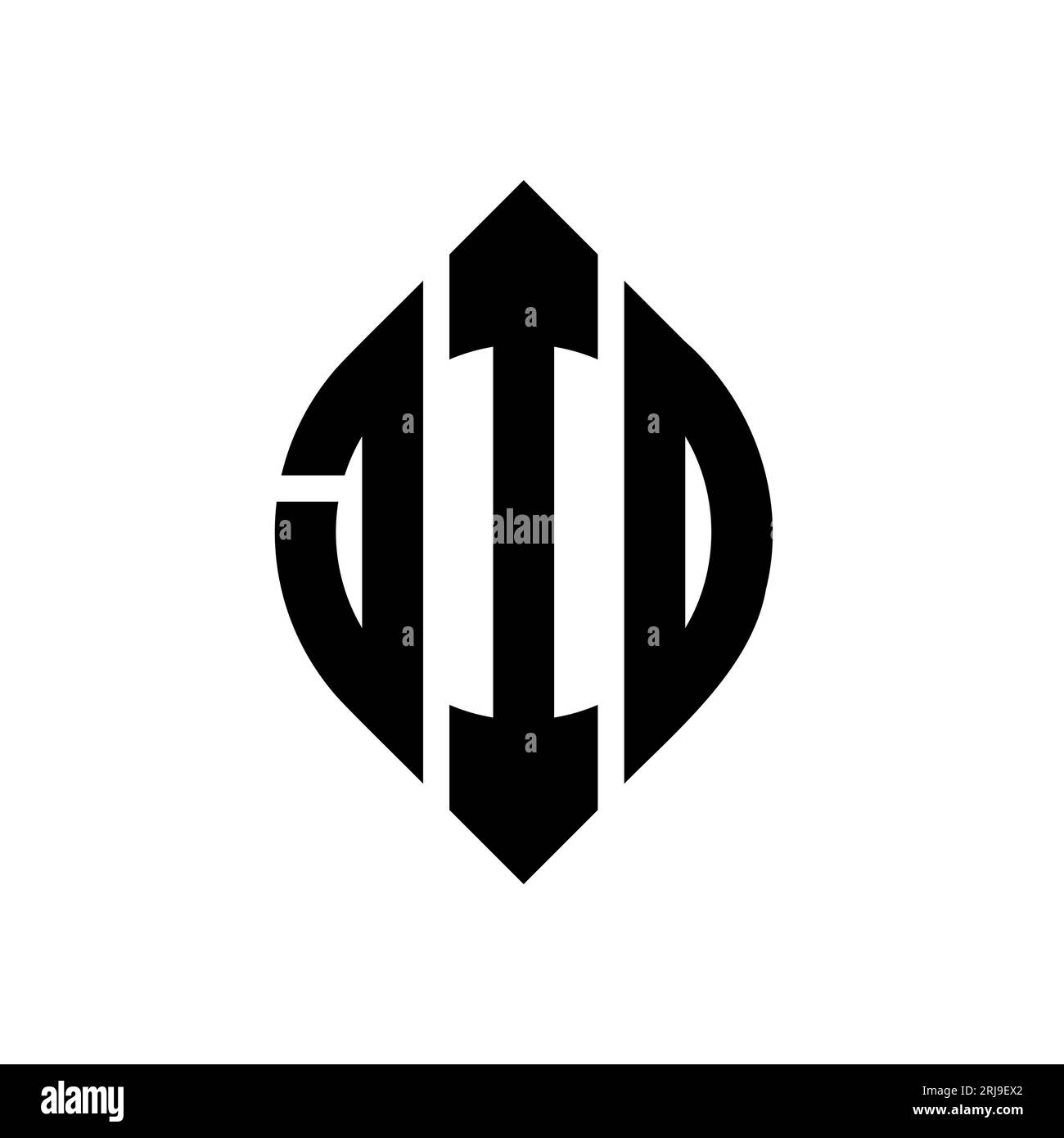 JIO Circle Letter Logo mit Kreis- und Ellipsenform. JIO-Ellipsenbuchstaben im typografischen Stil. Die drei Initialen bilden ein kreisförmiges Logo. JIO CI Stock Vektor