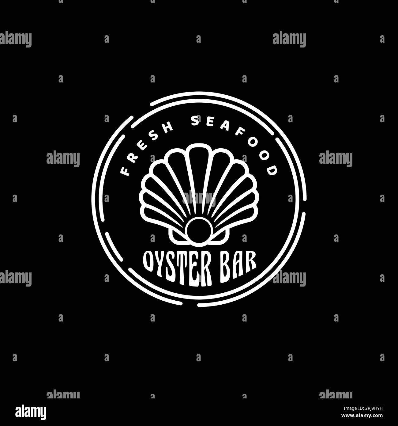 Shellfish Oyster Restaurant – Einfaches Logo-Vektor-Design Stock Vektor