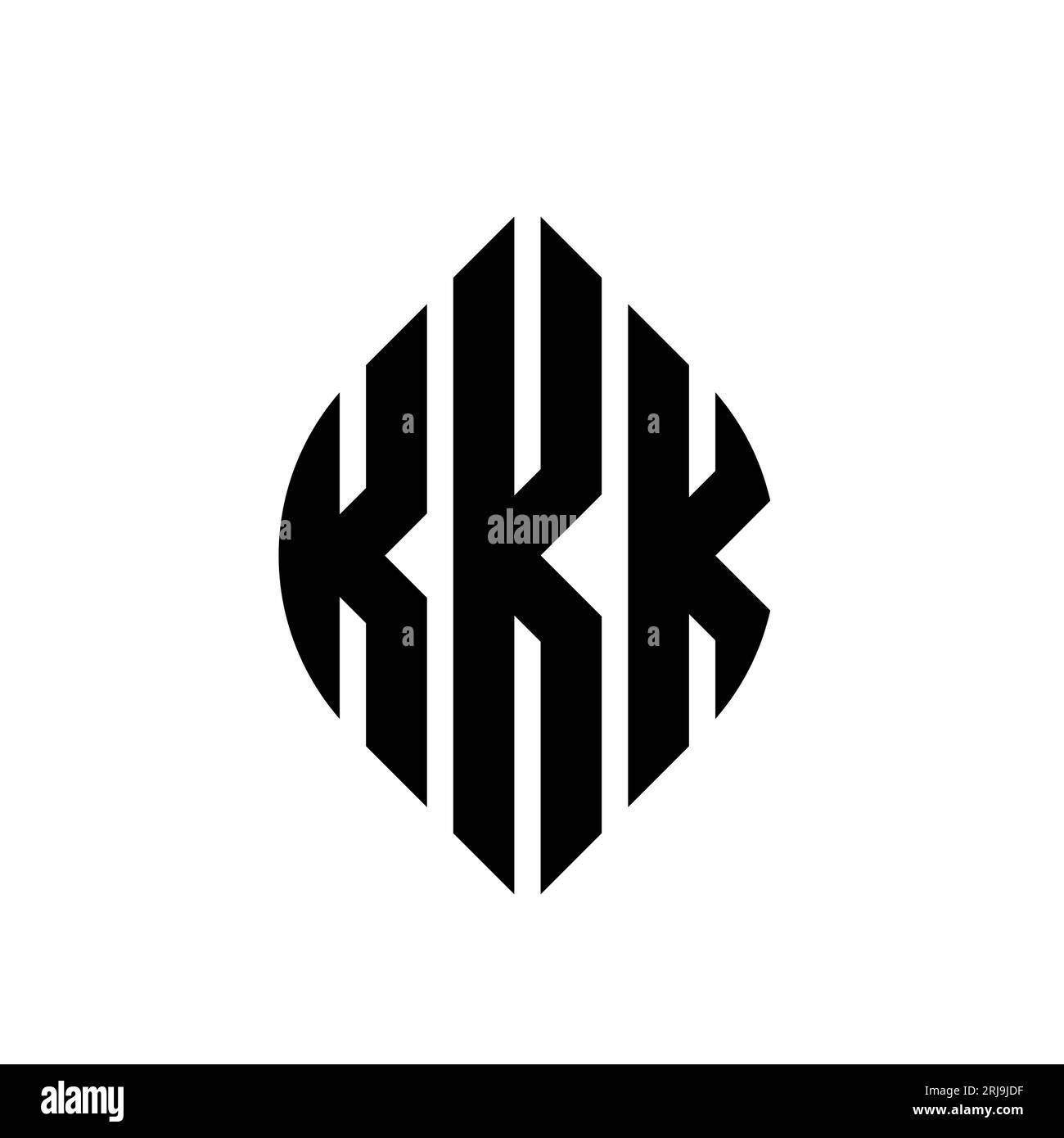 KKK Circle Letter Logo-Design mit Kreis- und Ellipsenform. KKK Ellipsenbuchstaben im typografischen Stil. Die drei Initialen bilden ein kreisförmiges Logo. KKK CI Stock Vektor