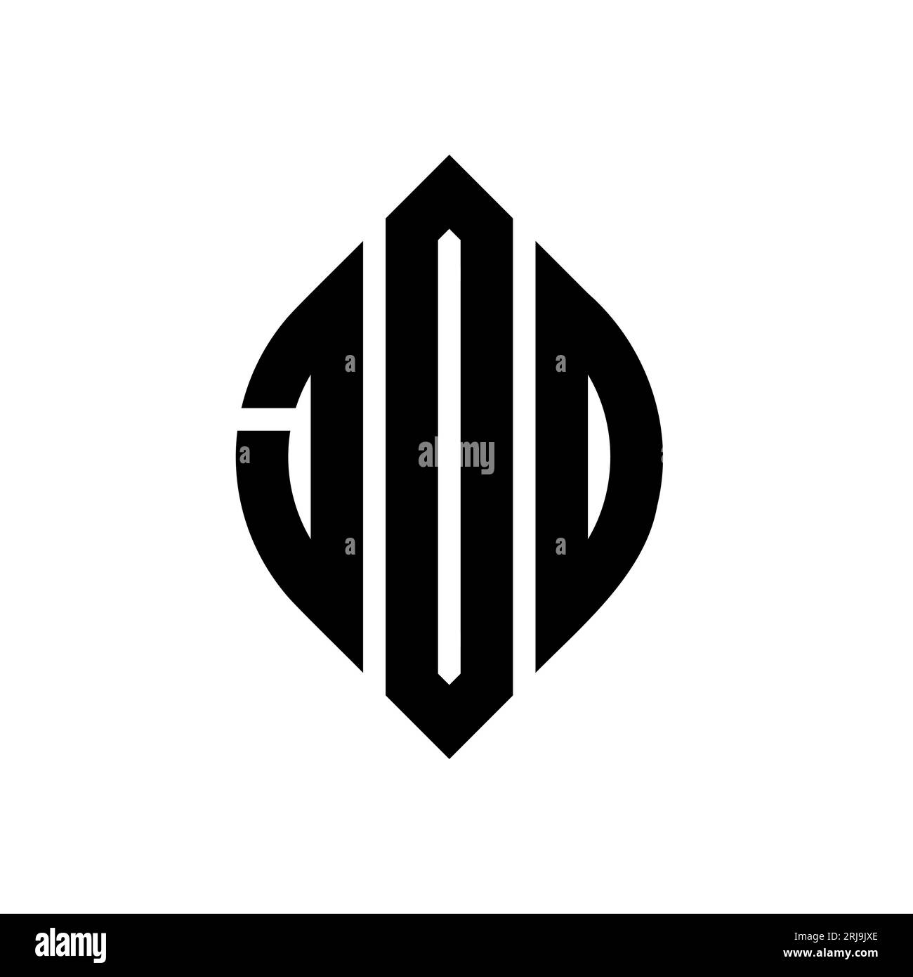 JDD-Logodesign mit kreisförmigem Buchstaben und Ellipsenform. JDD-Ellipsenbuchstaben im typografischen Stil. Die drei Initialen bilden ein kreisförmiges Logo. JDD-CI Stock Vektor