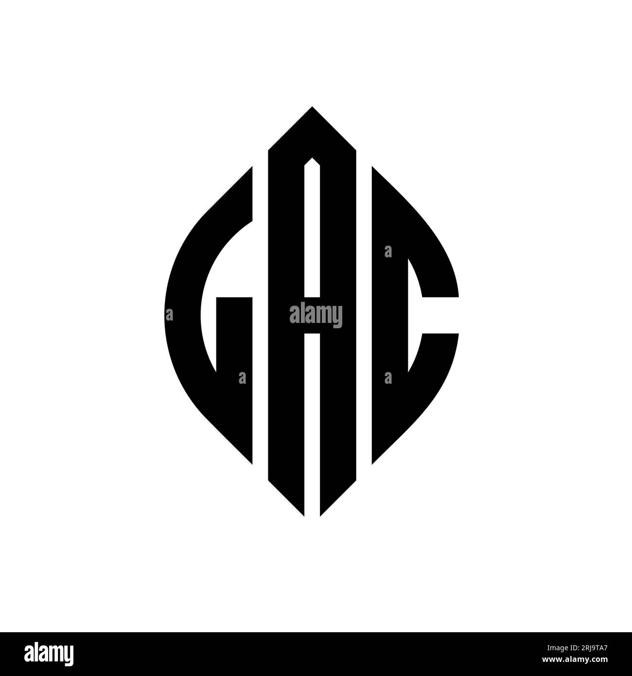 LAC-Logodesign mit kreisförmigem Buchstaben und Ellipsenform. LAC-Ellipsenbuchstaben im typografischen Stil. Die drei Initialen bilden ein kreisförmiges Logo. LAC CI Stock Vektor
