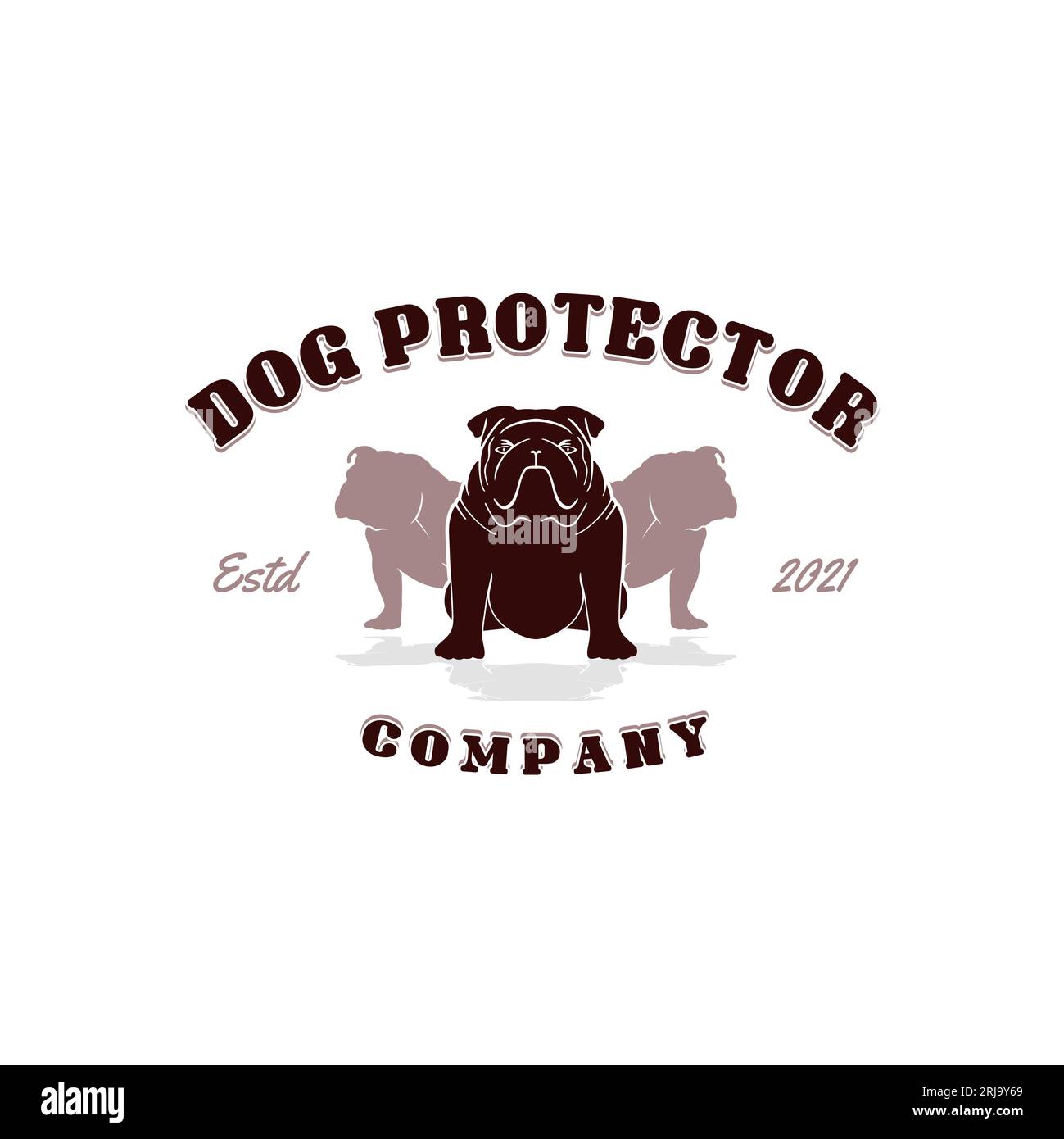 Bulldog Logo Watchdog Housedog Bandog Security Protector Design Inspiration Stock Vektor