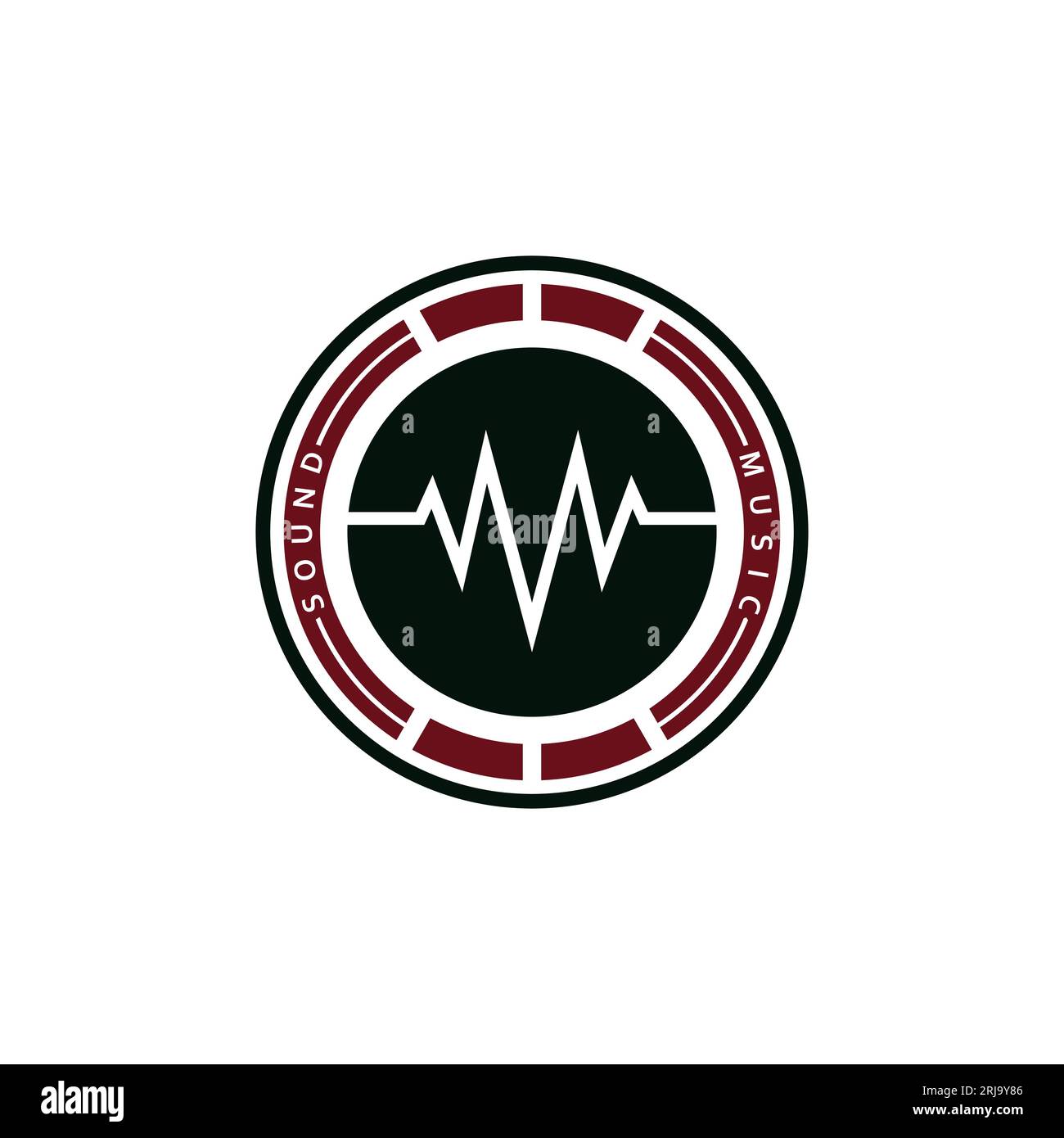 Music Equalizer Sound Waveform Logo mit Initialen Buchstabe M Design Inspiration Stock Vektor