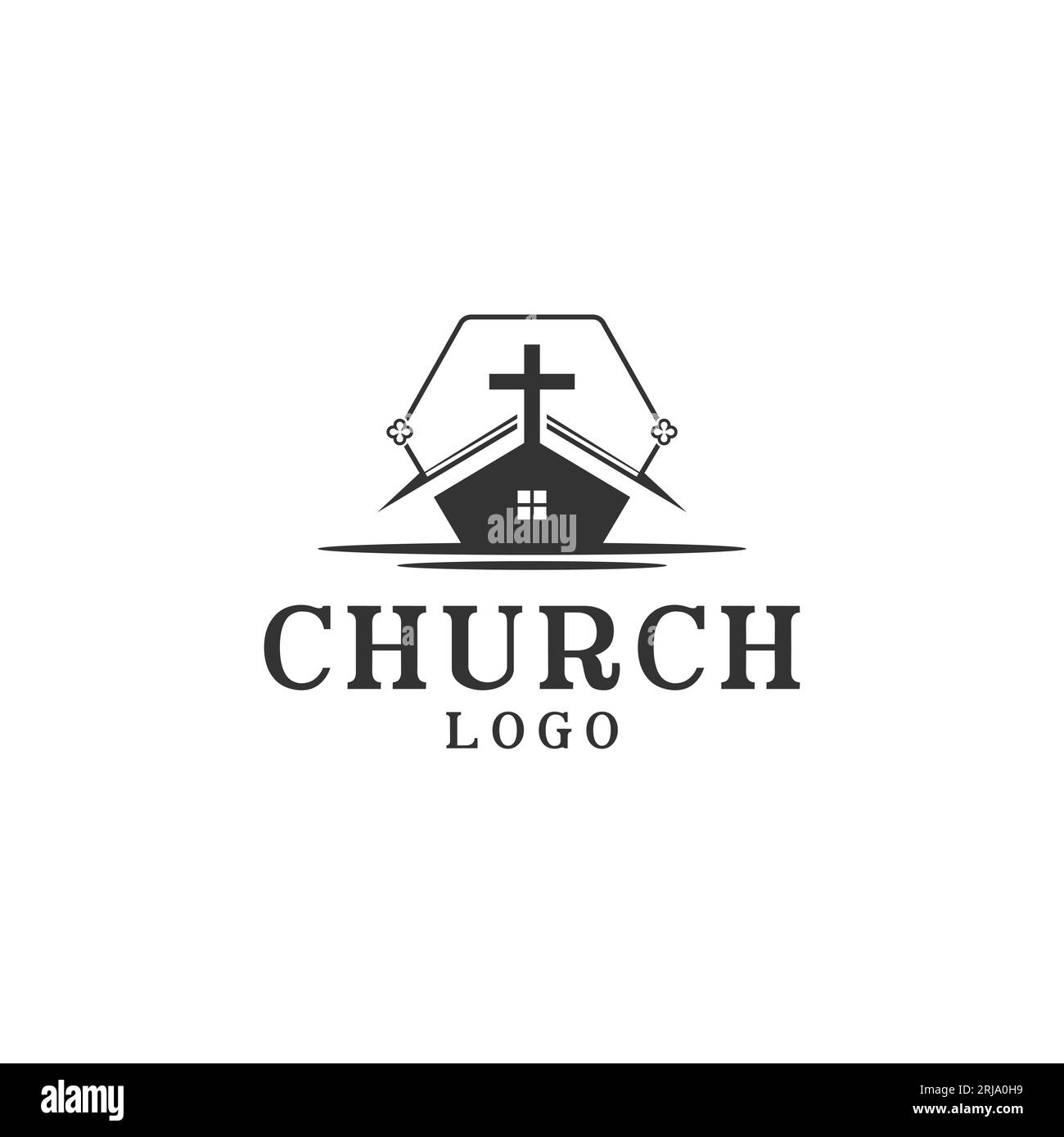 Christliche Kirche Jesus Cross Gospel Logo Design Stock Vektor
