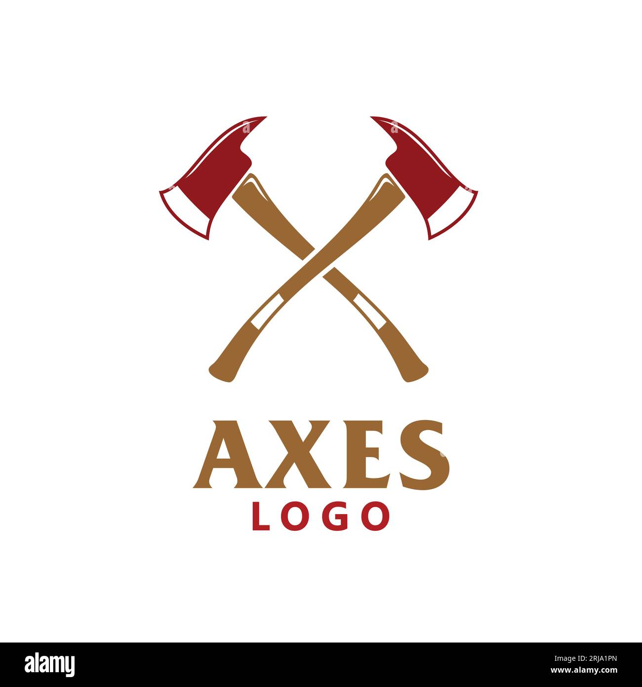 Ax-Logo, Gekreuzte Holzäxte Logo-Design Stock Vektor