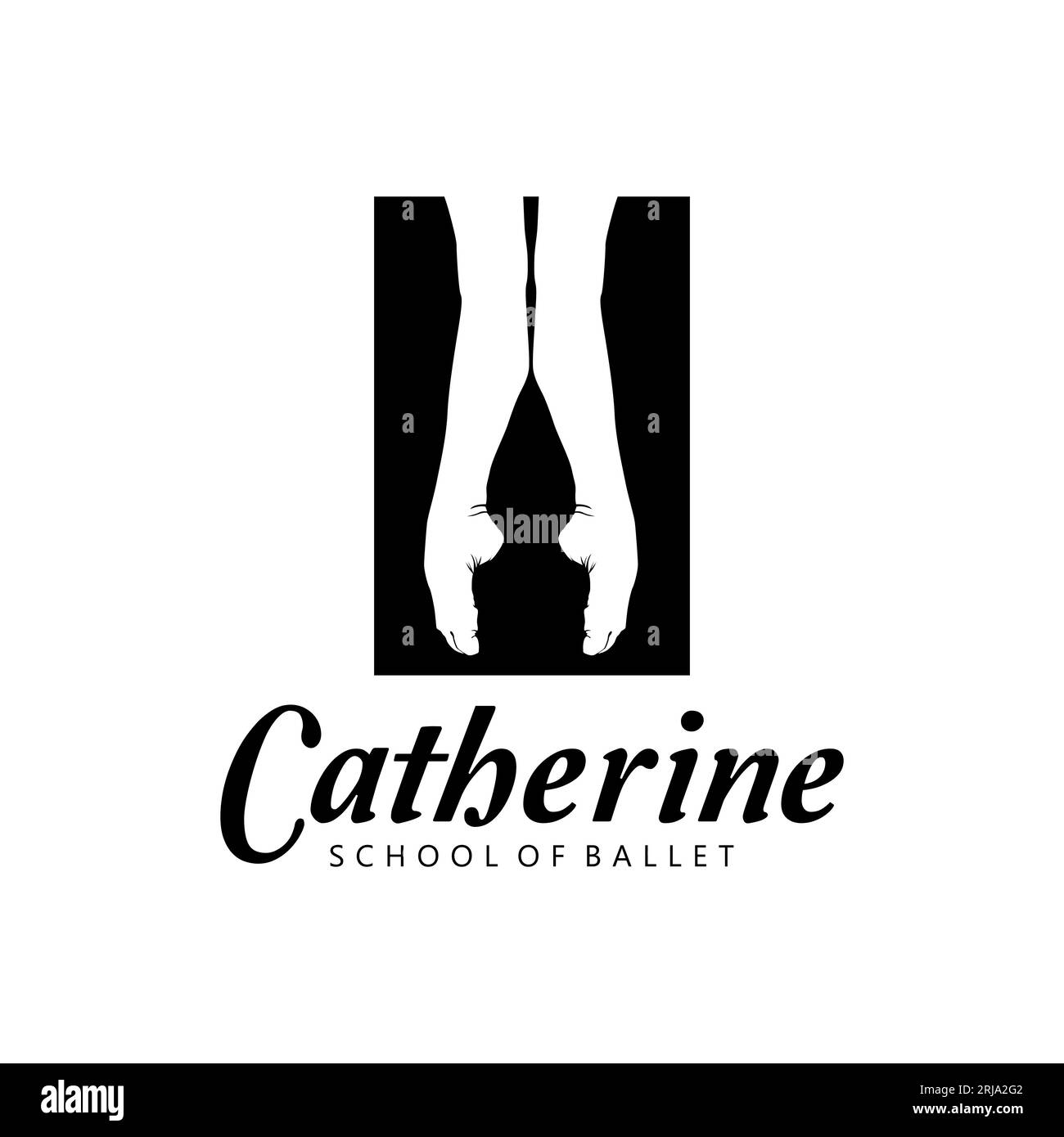 Ballerina Feet Logo Für Die Ballettschule Stock Vektor