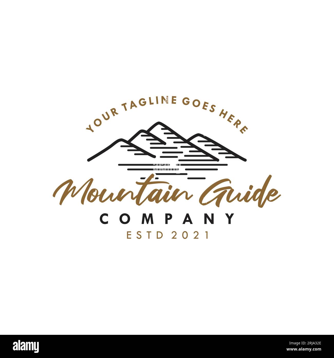Berge Streifen Logo Abenteuer Ourdoor Company Design Inspiration Stock Vektor