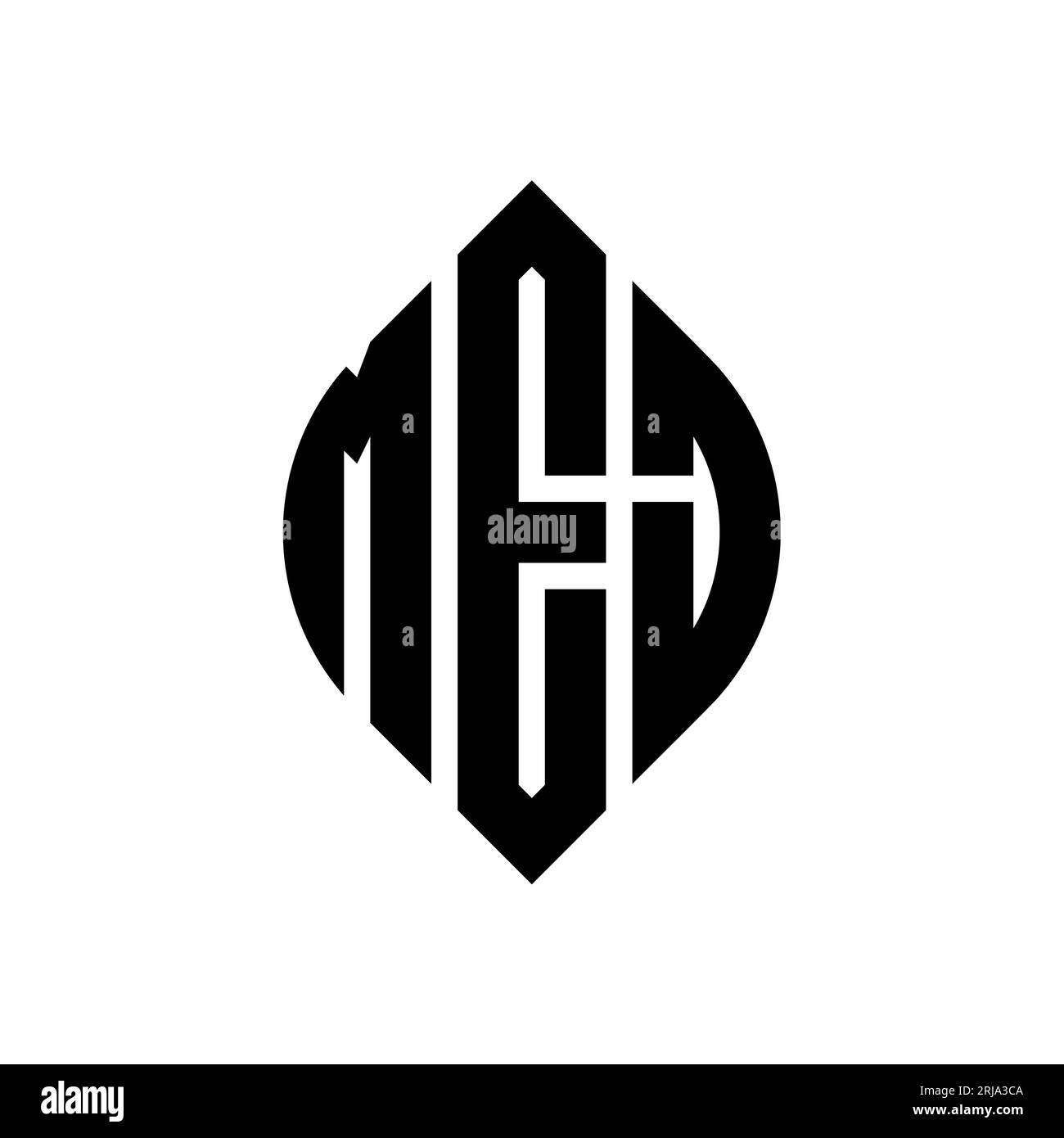MEJ-Logodesign mit kreisförmigem Buchstaben und Ellipsenform. MEJ-Ellipsenbuchstaben im typografischen Stil. Die drei Initialen bilden ein kreisförmiges Logo. MEJ CI Stock Vektor