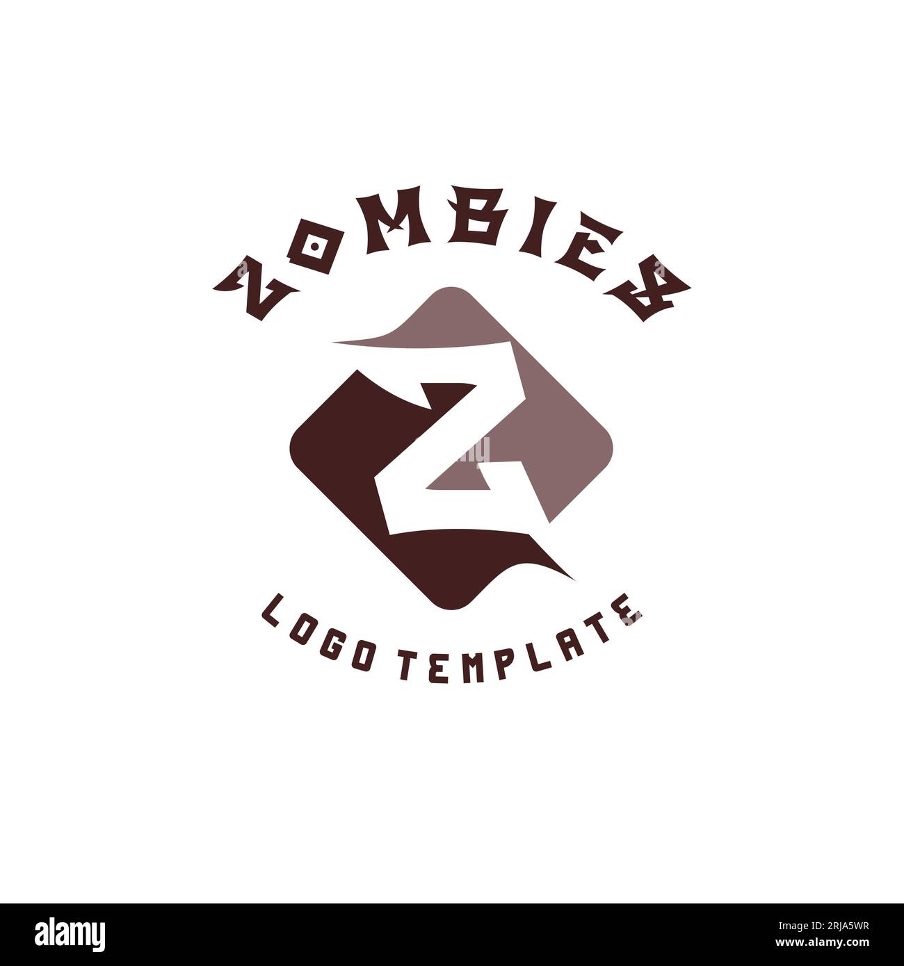 Moderner Anfangsbuchstabe Z mit quadratischem Logo Stock Vektor