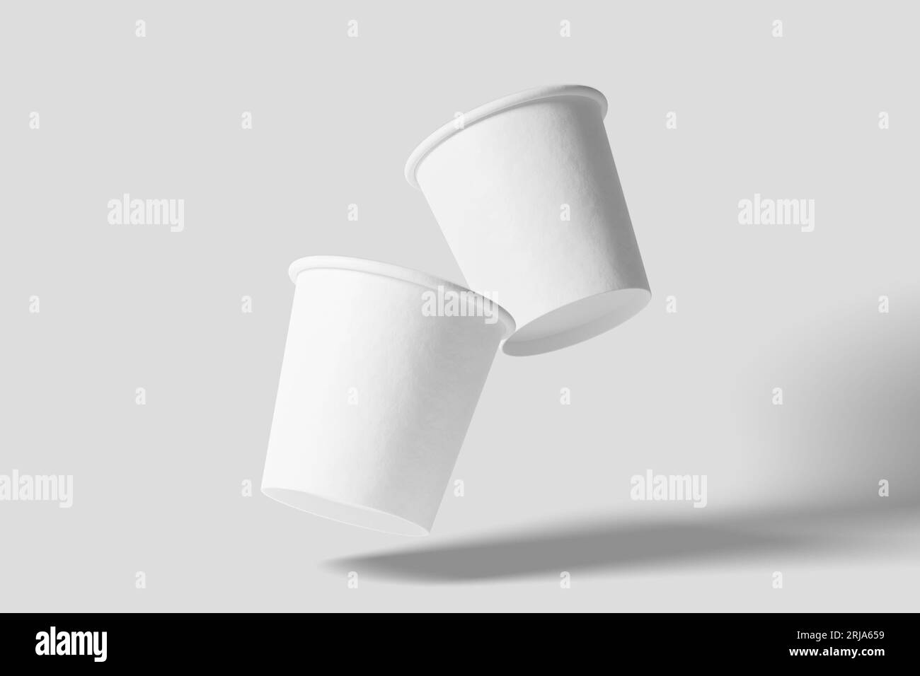 4oz Papierbecher für Tee Kaffee weiß blank 3D Rendering Mockup Stockfoto