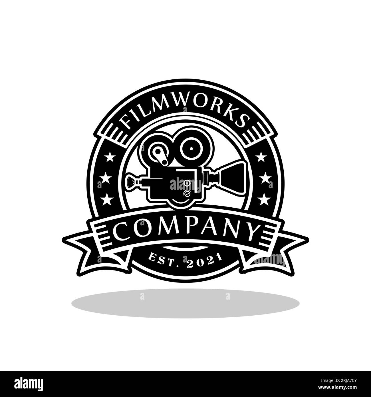 Logo-Design für Videokamera für Filmproduktion Stock Vektor