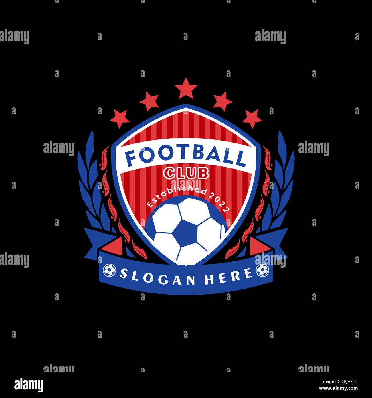 Fußball-Abzeichen-Logo-Vorlage Sammlung Design, Fußball-Team