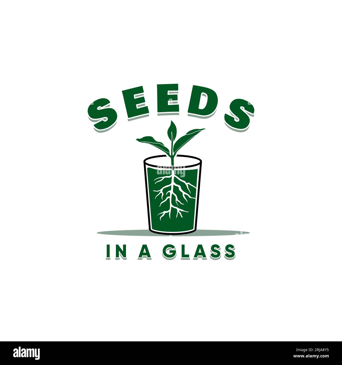 Saatgutanbau im Logo Der Glasblume „Garden Farm“ Stock Vektor