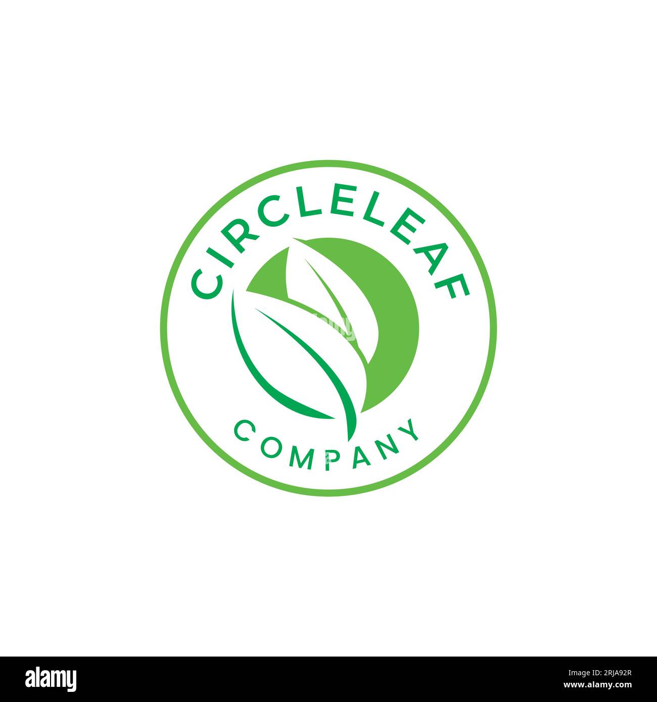 Grünes Blatt-Abzeichen-Stempel-Design Natürliches Vegetarisches Logo-Vektor Stock Vektor