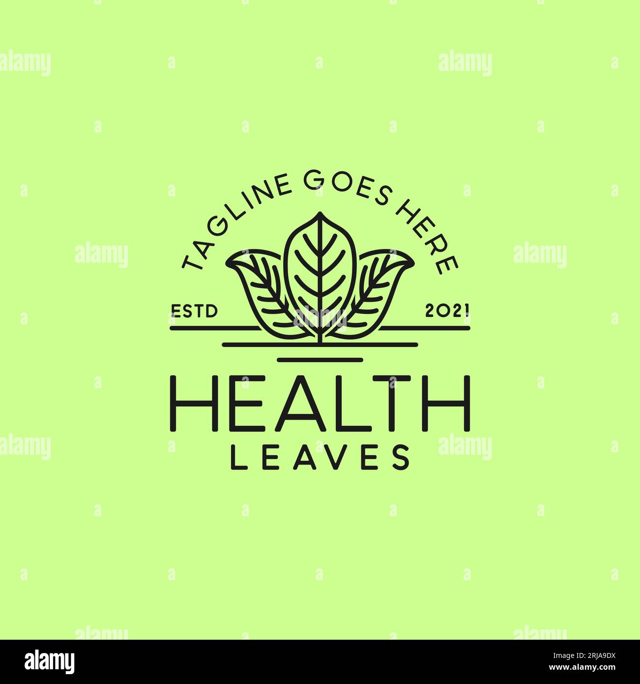 Natürliches „Fresh Tree Leaf Vector“-Logo Stock Vektor