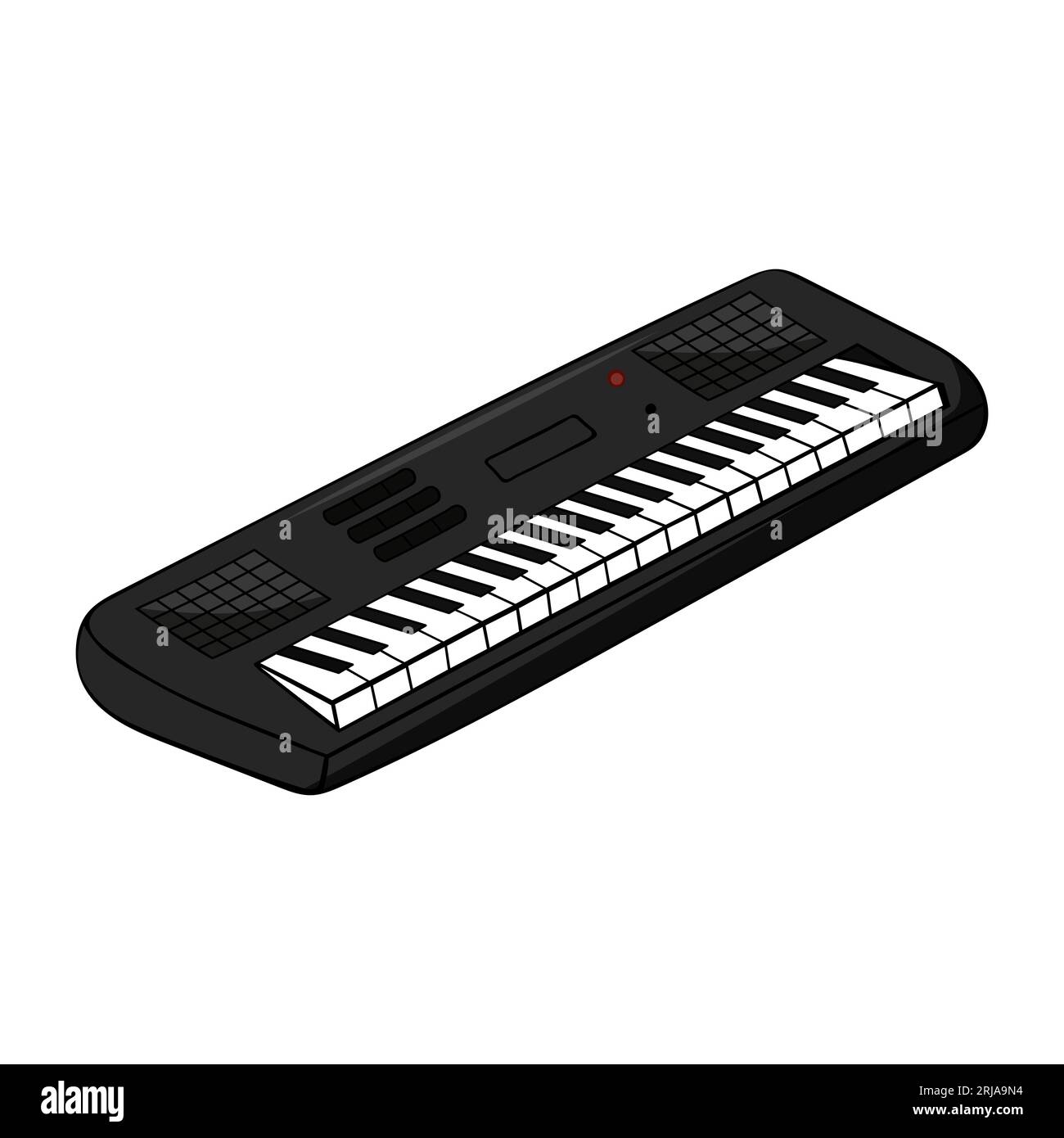 Handgezeichneter Keyboard Synthesizer.Vektor-Illustration isoliert auf weißem Hintergrund. Stock Vektor