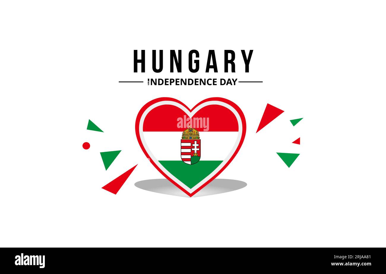 ungarische Flagge und Staatswappen Stock Vektor