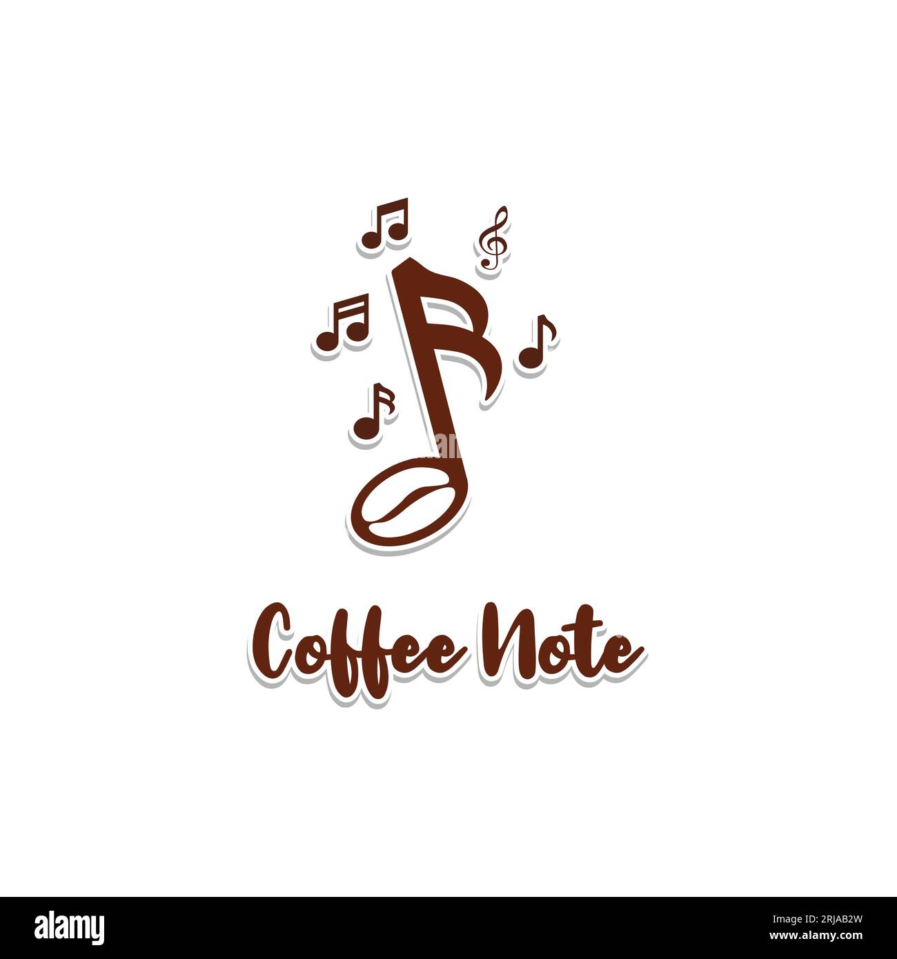 Music Notes And Coffee Beans Seeds – Inspiration Für Das Design Mit Natürlichem Logo Stock Vektor