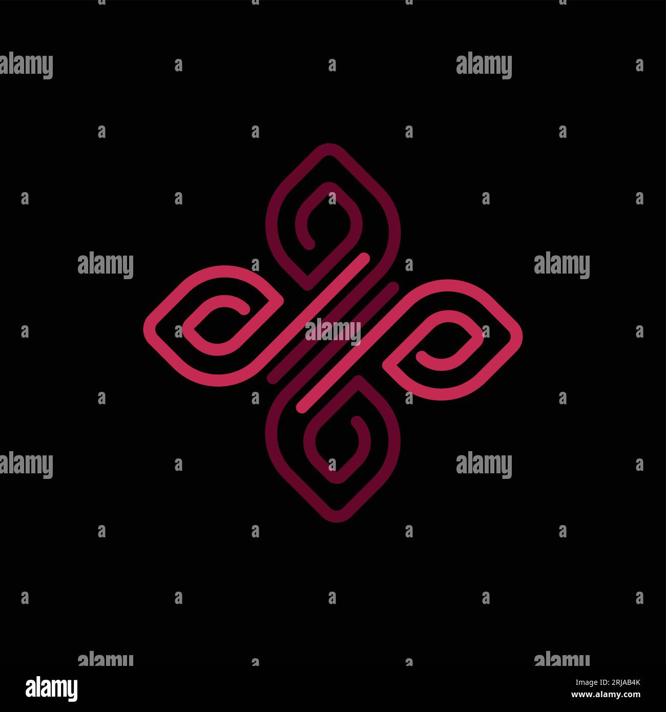 Flower with initial P D B logo design inspiration Stock Vektor