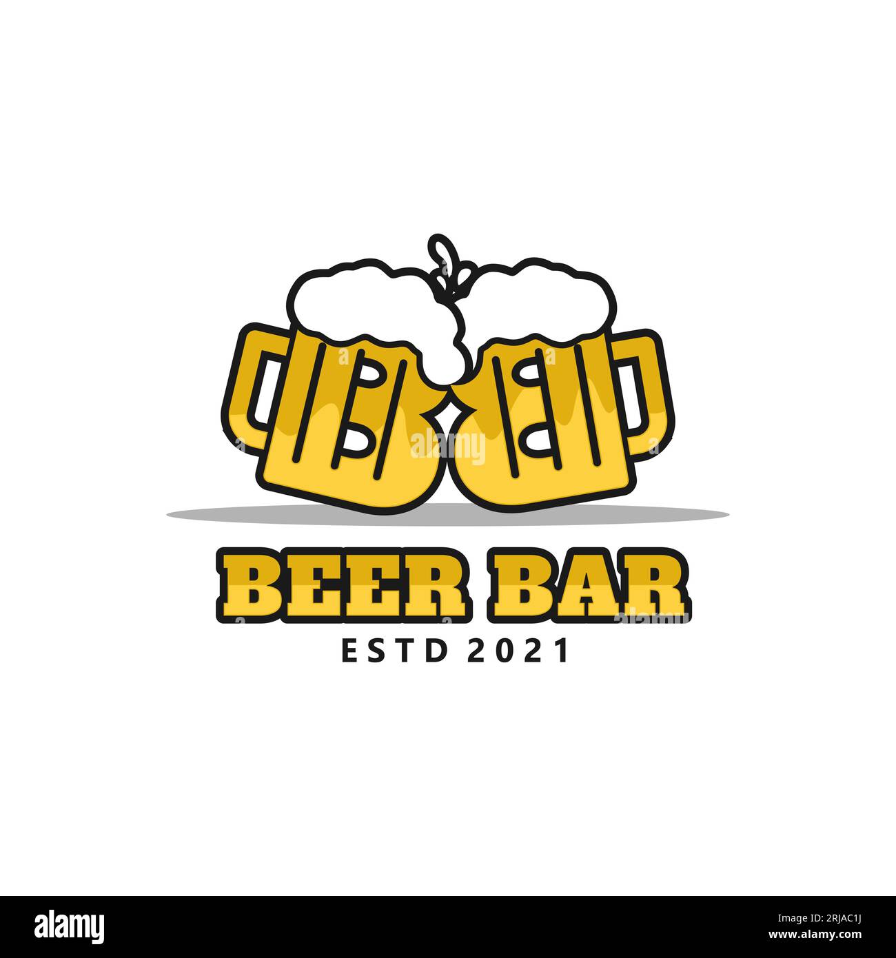 Letter B Beer Glass Toast for Restaurant Bar Logo Design Inspiration Stock Vektor