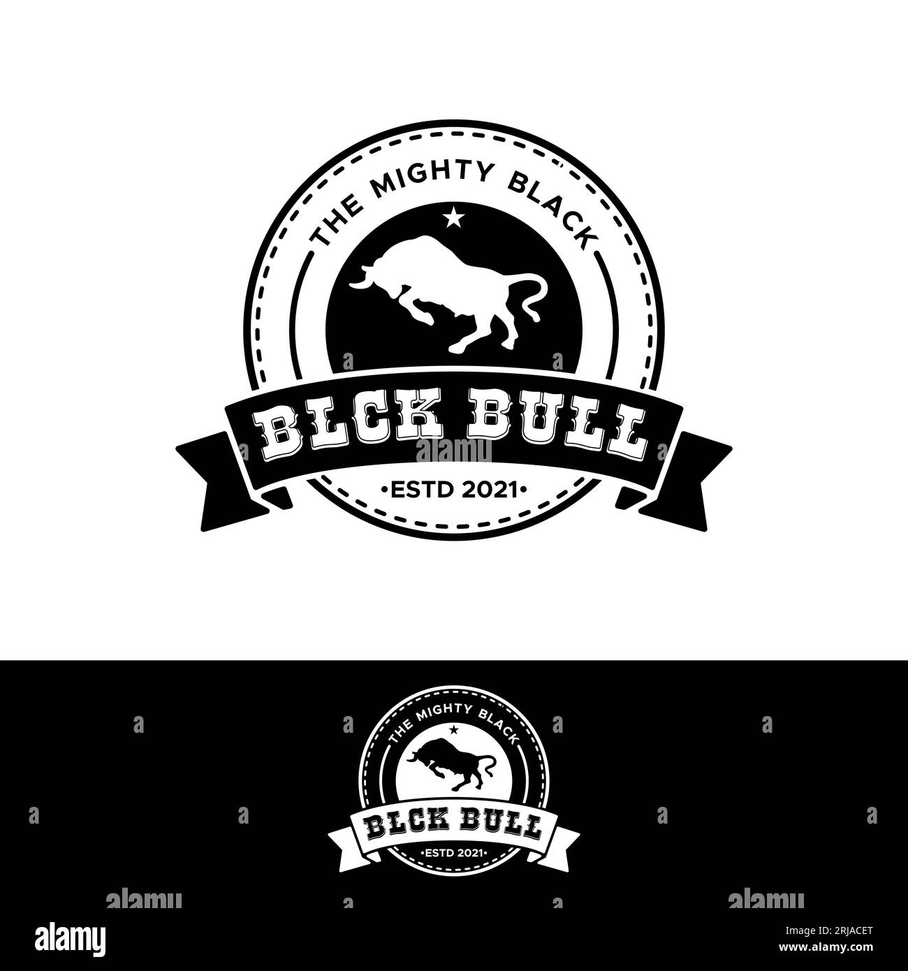 Vintage Label Cow Buffalo Angus Bull Stamp – Inspiration-Logo Stock Vektor