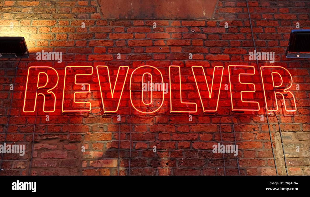 Revolver Bar, benannt nach einem Beatles-Album, 2 Temple CT, Cavern Quarter, Liverpool, Merseyside, ENGLAND, UK, L2 6PY Stockfoto