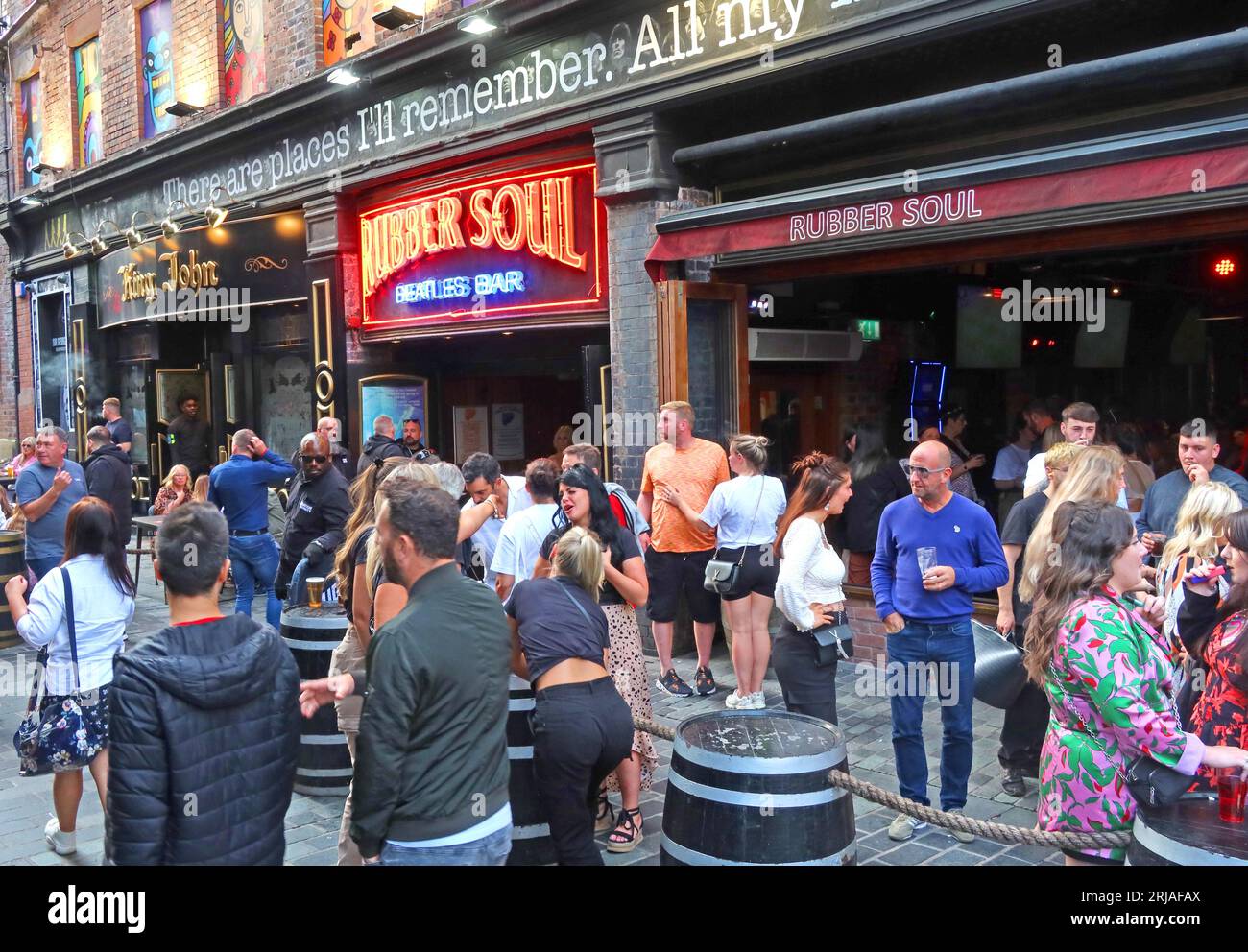 Die Rubber Soul Beatles Bar, Mathew Street, Cavern Quarter, Liverpool, Merseyside, ENGLAND, GROSSBRITANNIEN, L2 6-POLIG Stockfoto