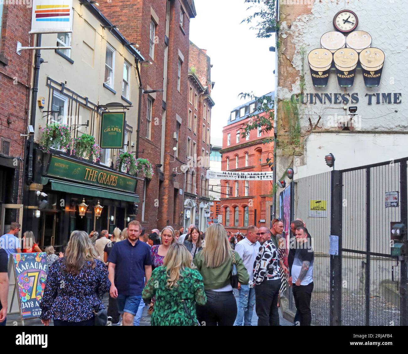 Mathew Street, Cavern Quarter, Liverpool, Merseyside, England, GB, L2 6-POLIG Stockfoto