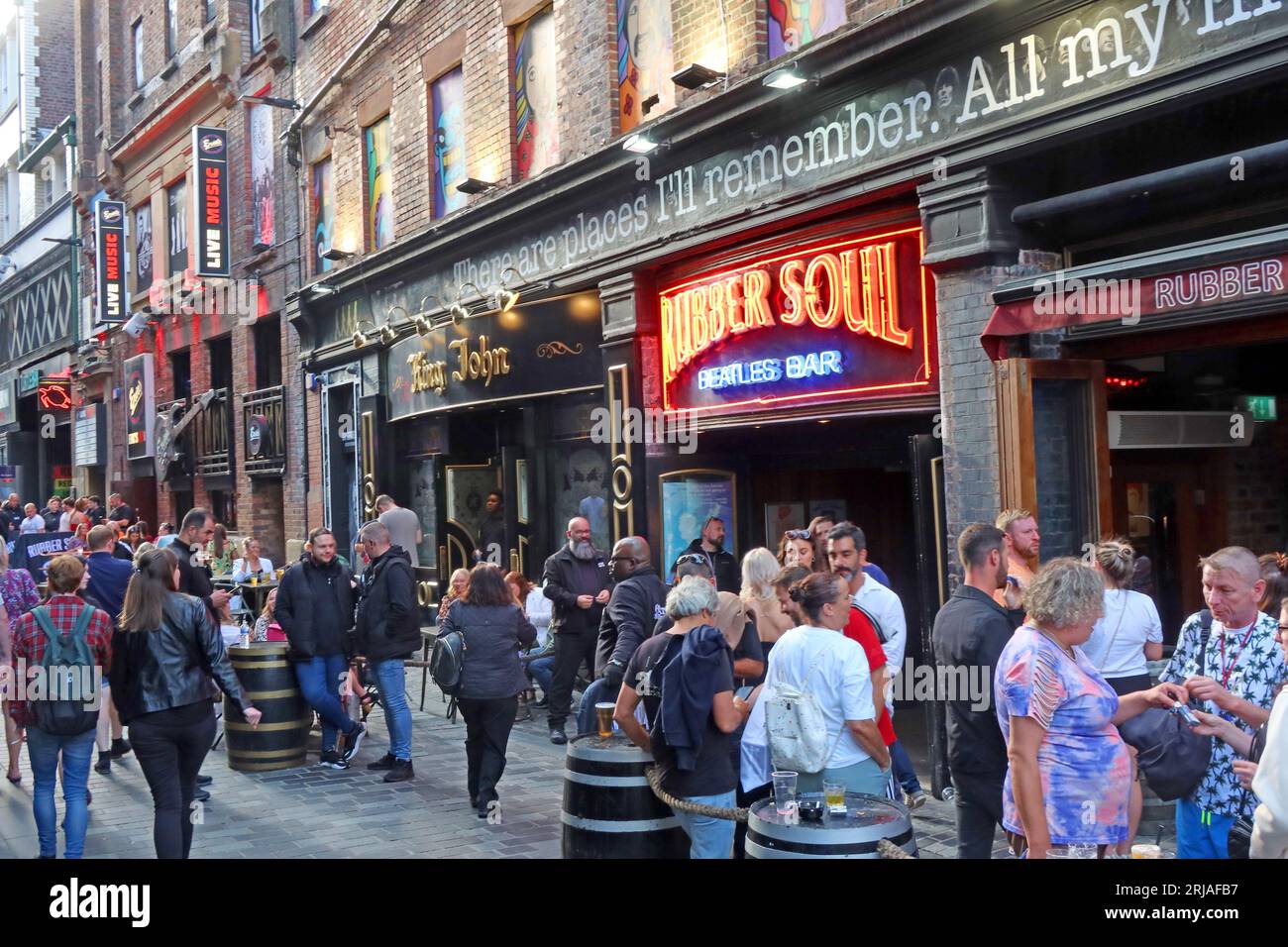 Die Rubber Soul Bar, Mathew Street, Cavern Quarter, Liverpool, Merseyside, ENGLAND, GROSSBRITANNIEN, L2 6-POLIG Stockfoto