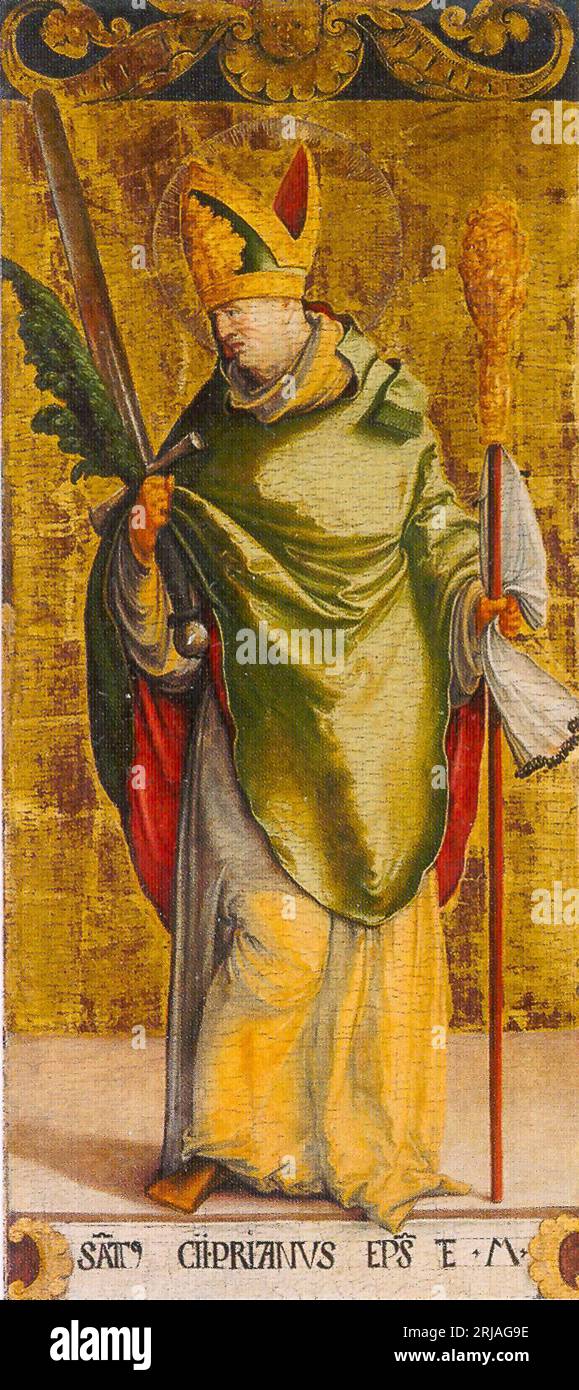 Der Heilige Cyprianus von Karthago zwischen 1535 und 1540 durch den Meister von Messkirch Stockfoto