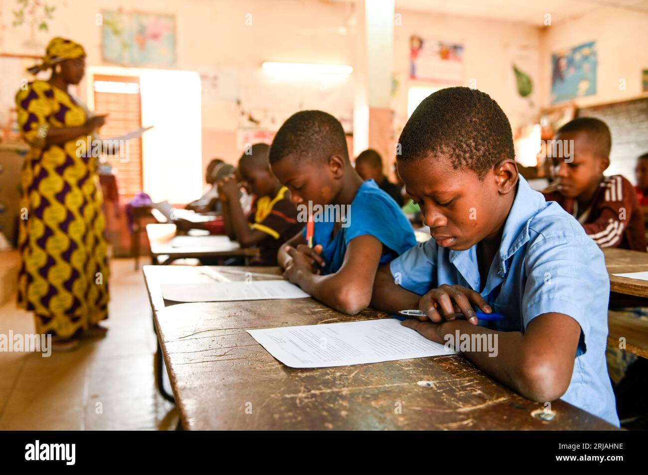 NIGER, Niamey, katholische Schule Mission Garcons / Katholische Schule Mission Garcons Stockfoto