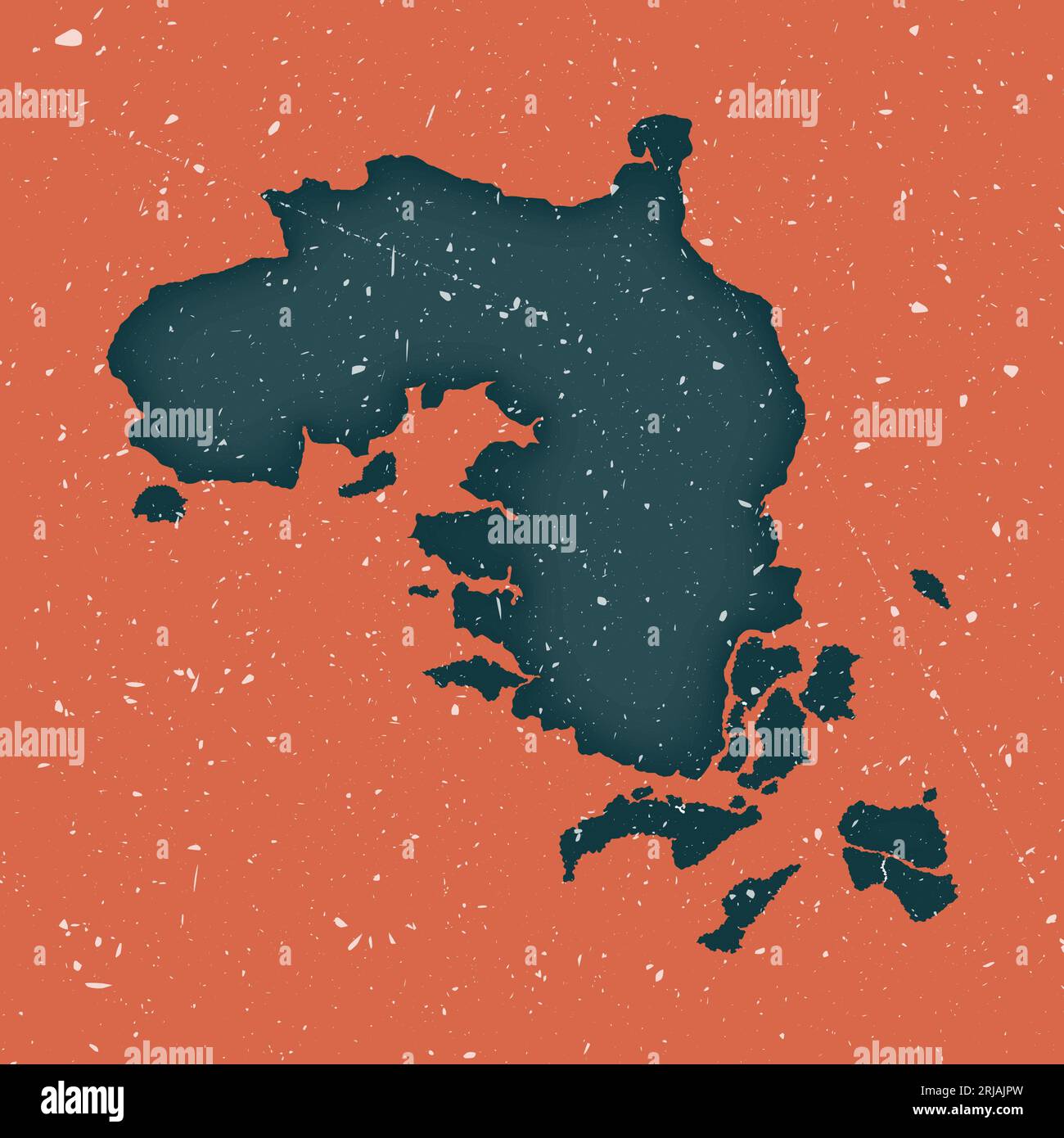 Alte Karte von Bintan Island. Grunge-Karte mit verstörter Textur. Poster: Bintan Island. Vektorillustration. Stock Vektor