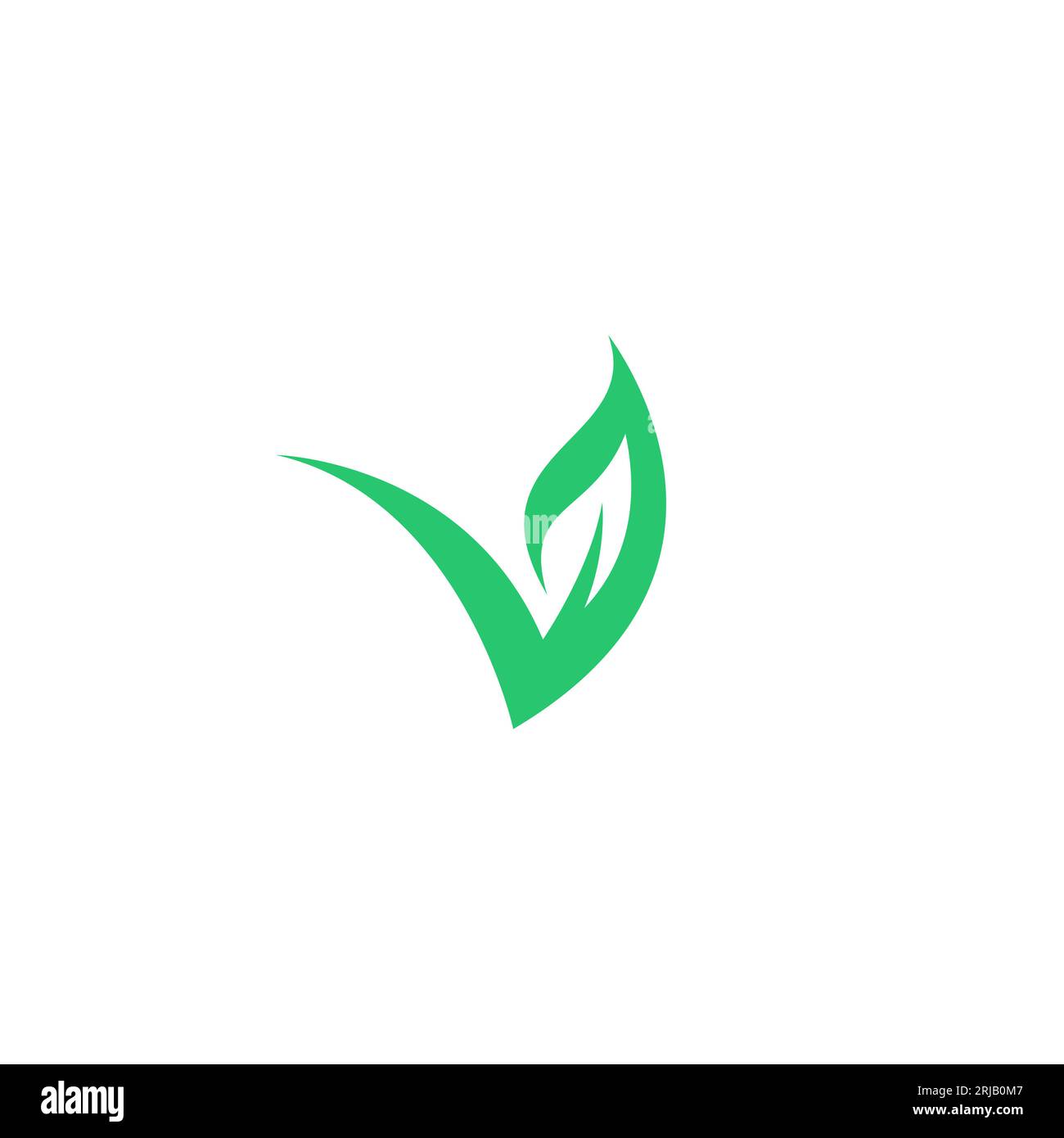 V-Blatt-Logo-Design. Buchstabe V Eco Vektor Stock Vektor