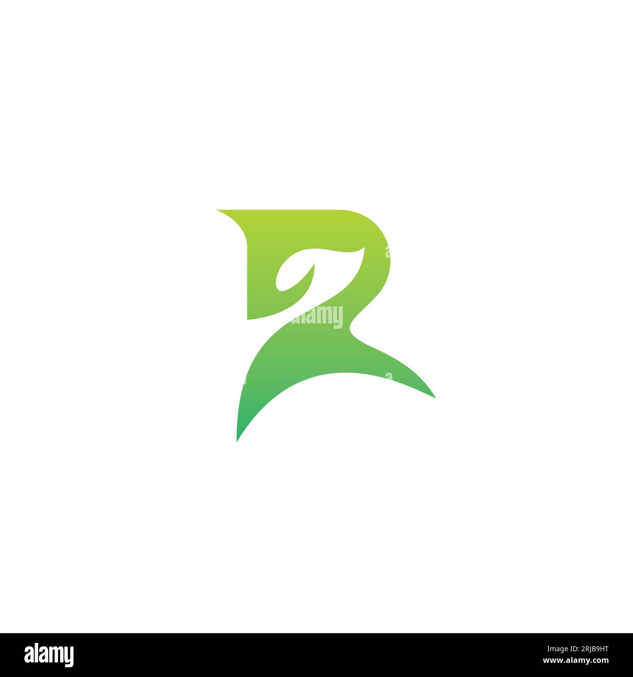 R Blatt-Logo Designbuchstabe R Natur-Logo Stock Vektor