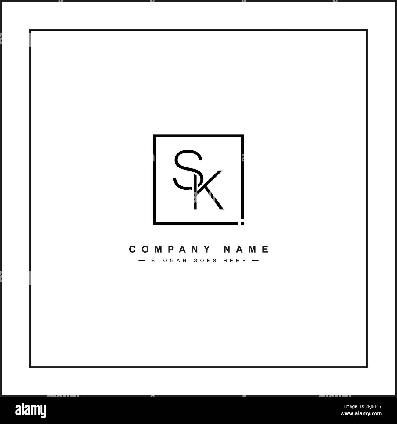 Abstrakter Buchstabe SK Logo - Vorlage für Initial Monogramm für Alphabet S und K Stock Vektor