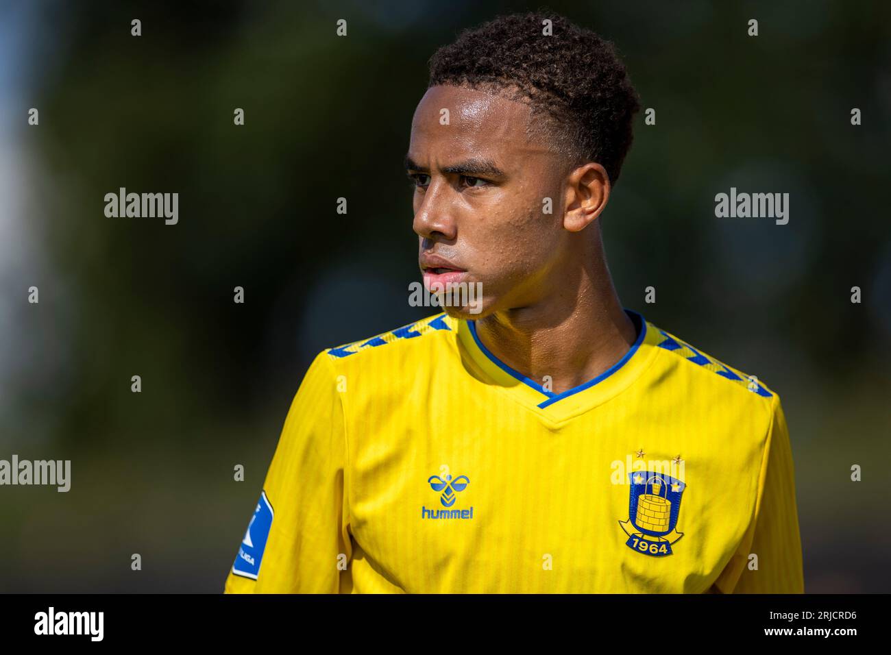 Broendby, Dänemark. August 2023. Noah Nartey (35) von Broendby IF bei einem Testspiel zwischen Broendby IF und FC Nordsjaelland in Bane 1 in Broendby. (Foto: Gonzales Photo - Teis Markfoged). Stockfoto