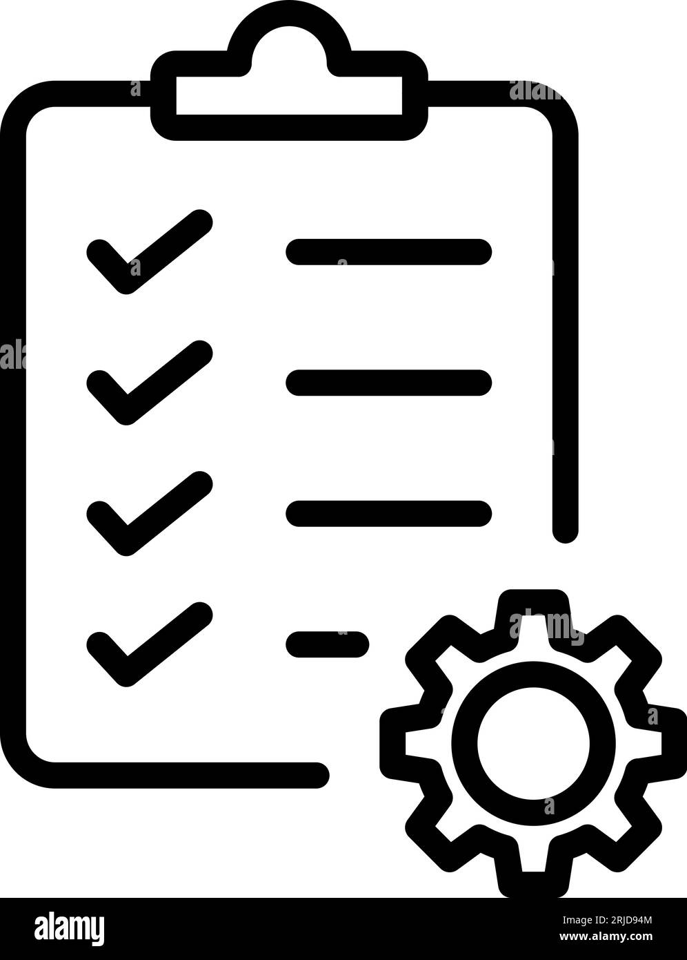 Zeilensymbol der Hinweistafel mit Zahnradsymbol als Konzept für den technischen Support Stock Vektor