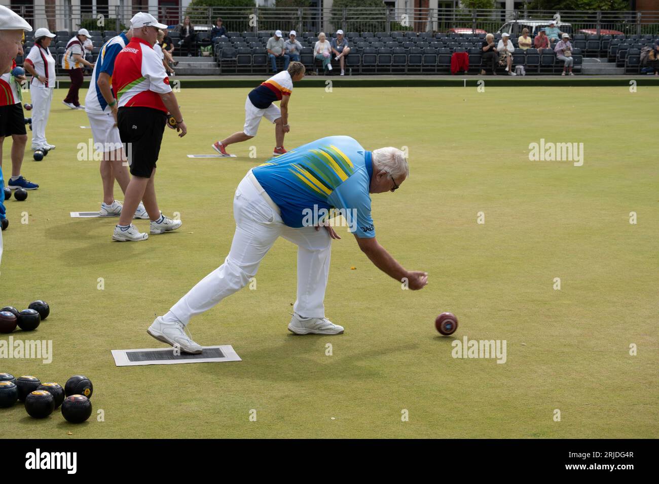 Bowlingsport bei den Aviva National Championships 2023, Leamington Spa, Warwickshire, England, Großbritannien Stockfoto