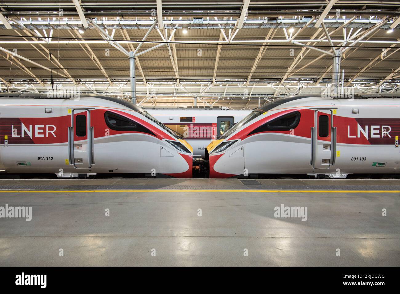 LNER-Baureihe 801 am Bahnhof Leeds, 21. August 2023 Stockfoto