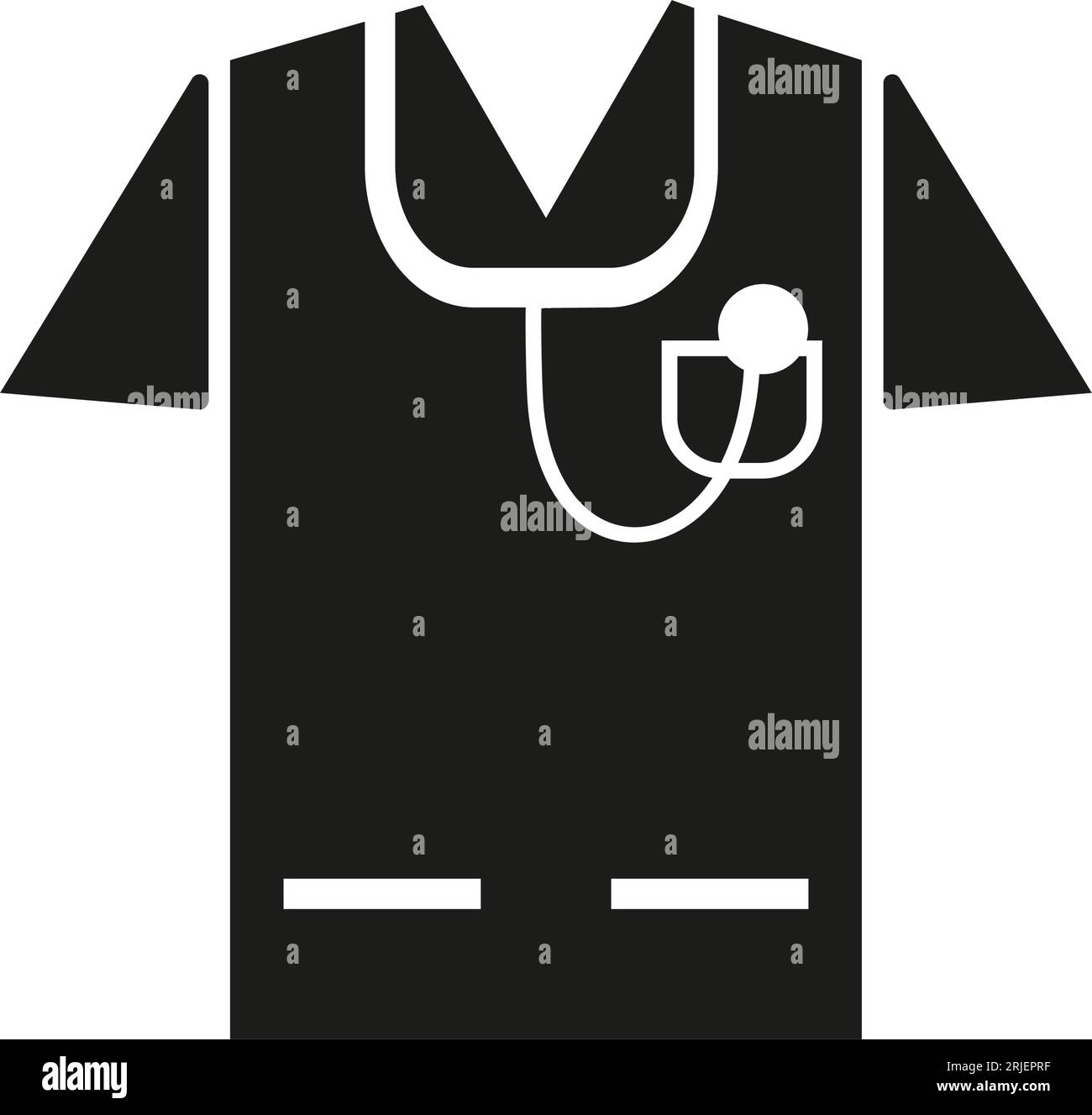Medizinische Arbeitskleidung mit Stethoskop-Symbol Stock Vektor