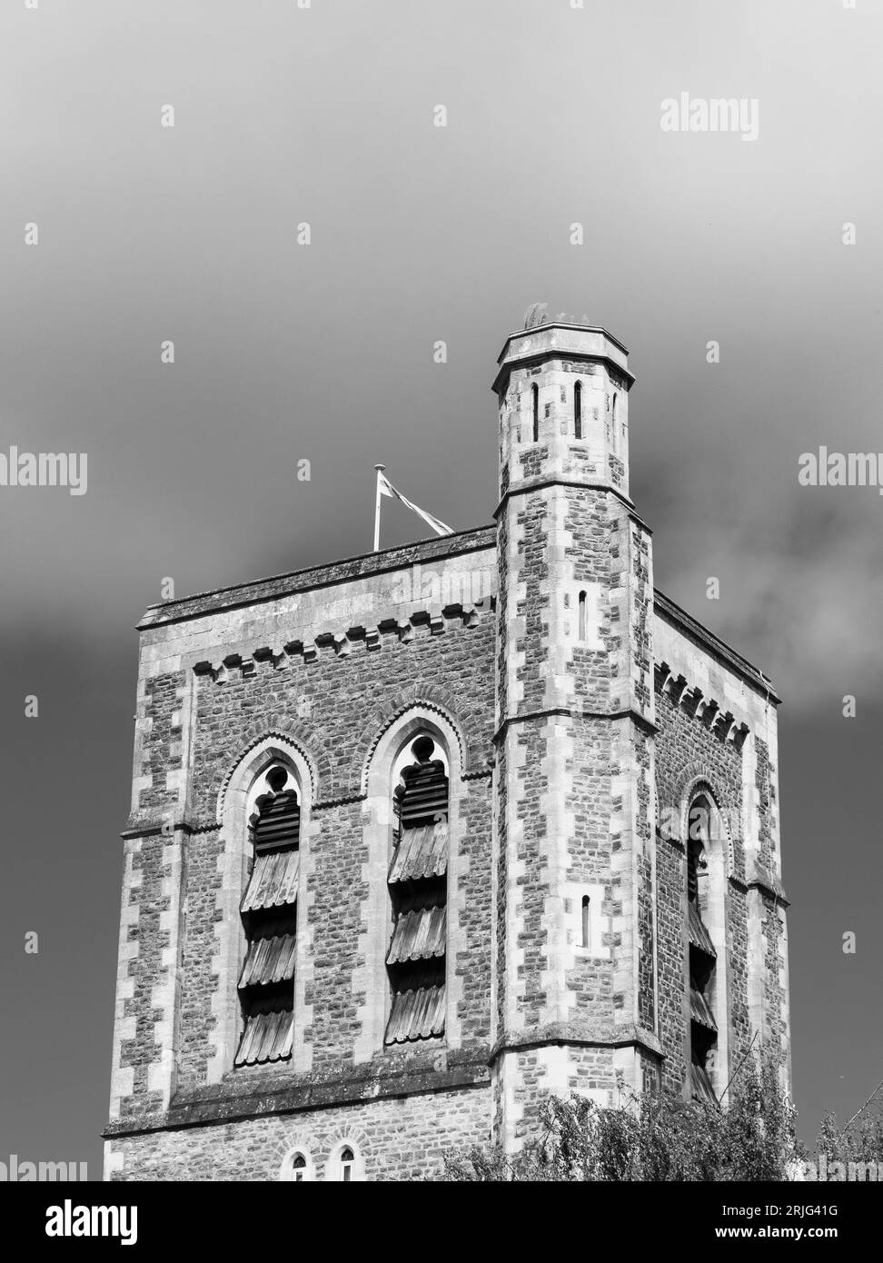 Church Tower, St Nicolas Parish Church, Guildford, Surrey, England, Vereinigtes Königreich, GB. Stockfoto