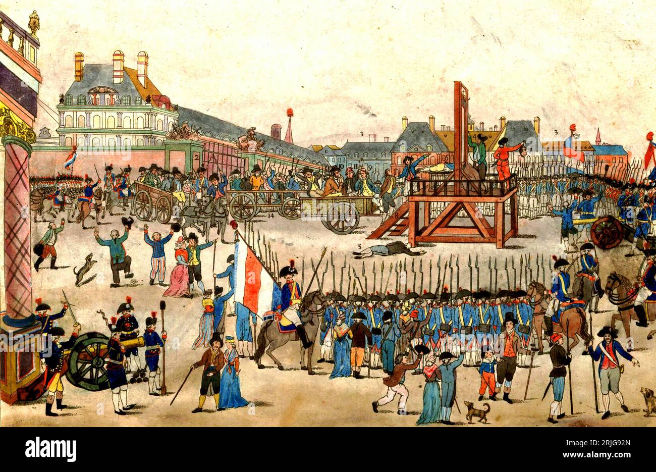 Hinrichtung von Robespierre, Maximilien Francois Marie Isidore de Robespierre (1758 – 1794) Stockfoto