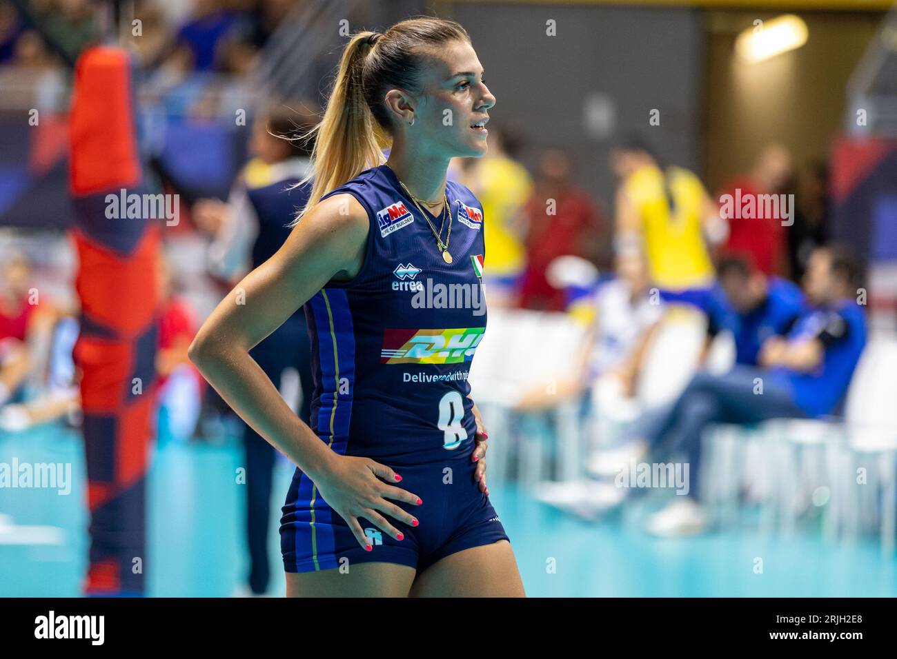 Turin, Italien. August 2023. Frauen - Italien gegen Bosnien und Herzegowina, internationales Volleyballspiel in Turin, Italien, 22. August 2023 Credit: Independent Photo Agency/Alamy Live News Stockfoto