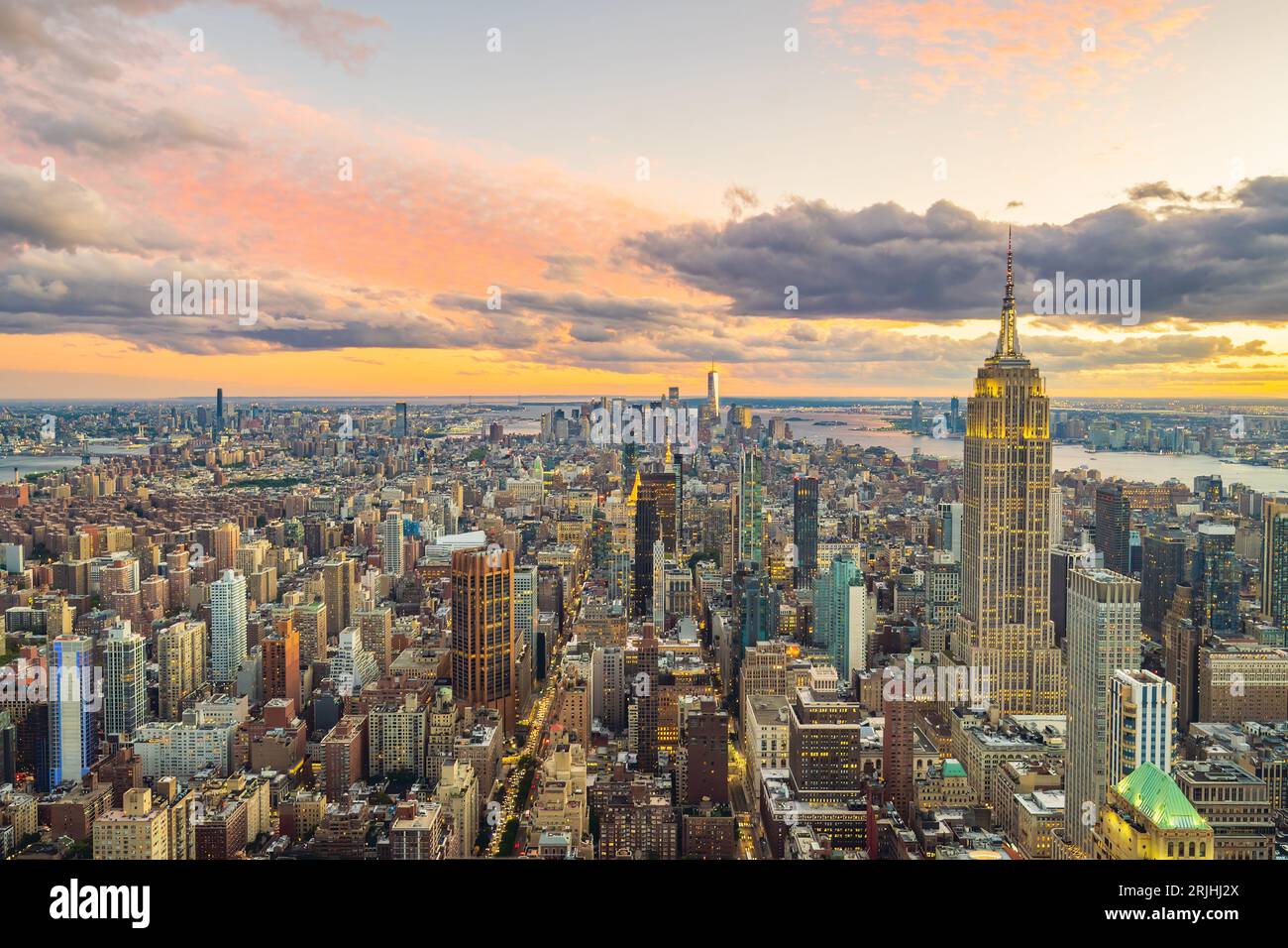 Manhattans Skyline, das Stadtbild von New York City im Vereinigten Staat von Amerika Stockfoto