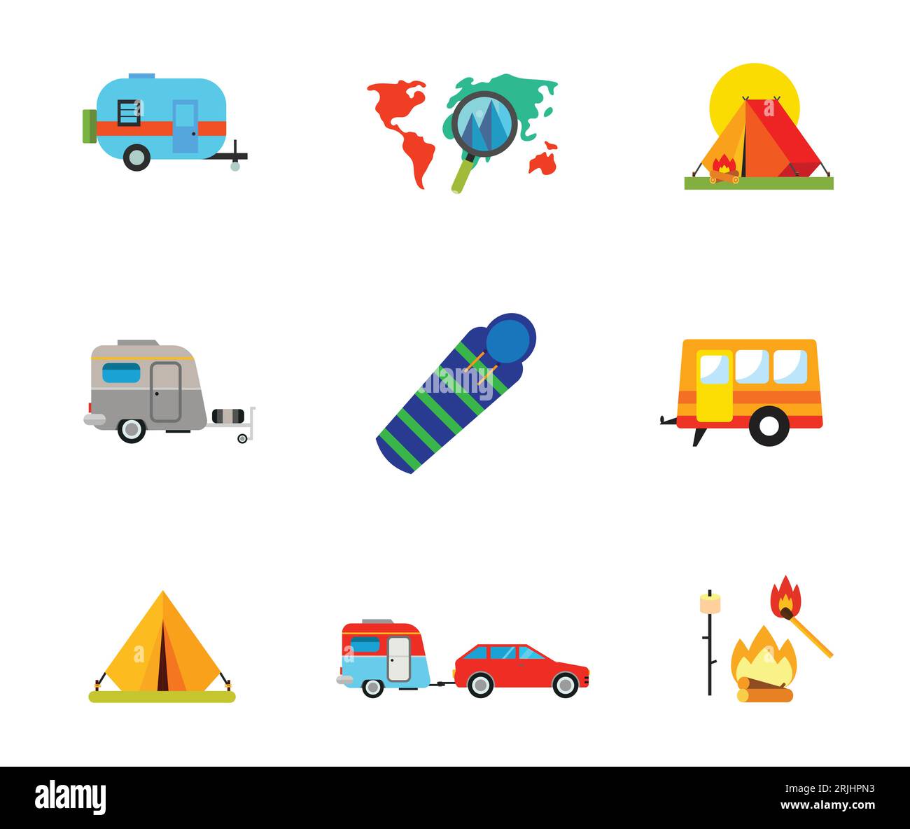 Camping-Icon-set Stock Vektor