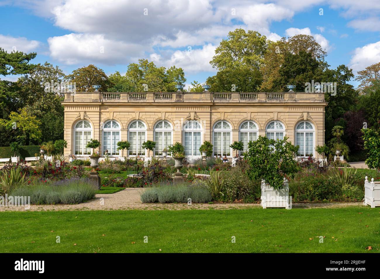 Orangerie im Bagatelle Park - Paris, Frankreich Stockfoto