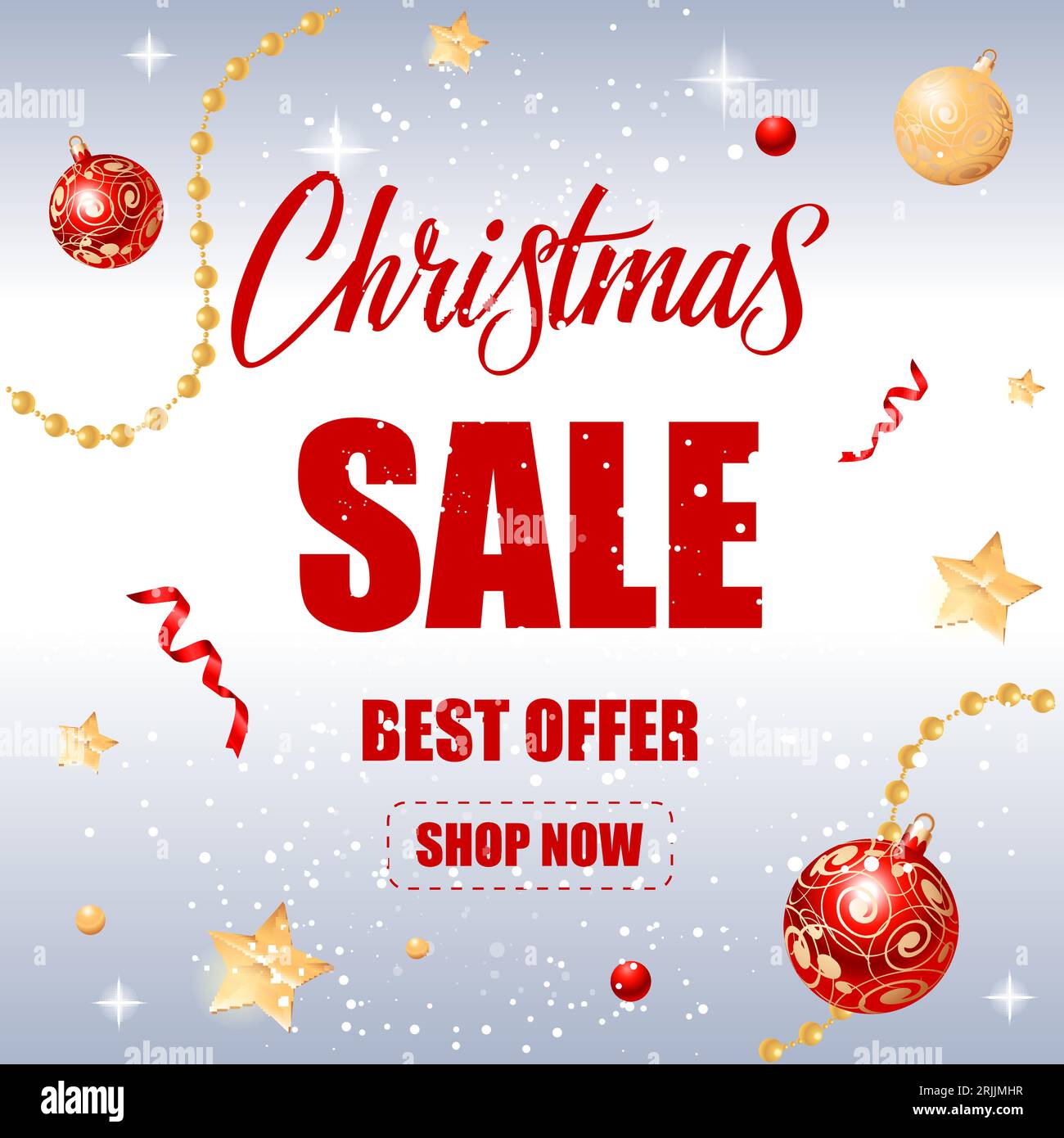 Weihnachtsgeschäft Jetzt Inschrift Stock Vektor