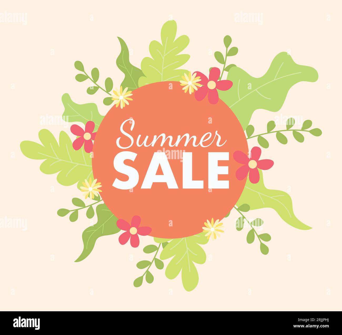 Einfache flache Vektor-Illustration des Sommer Sale Symbol Stock Vektor