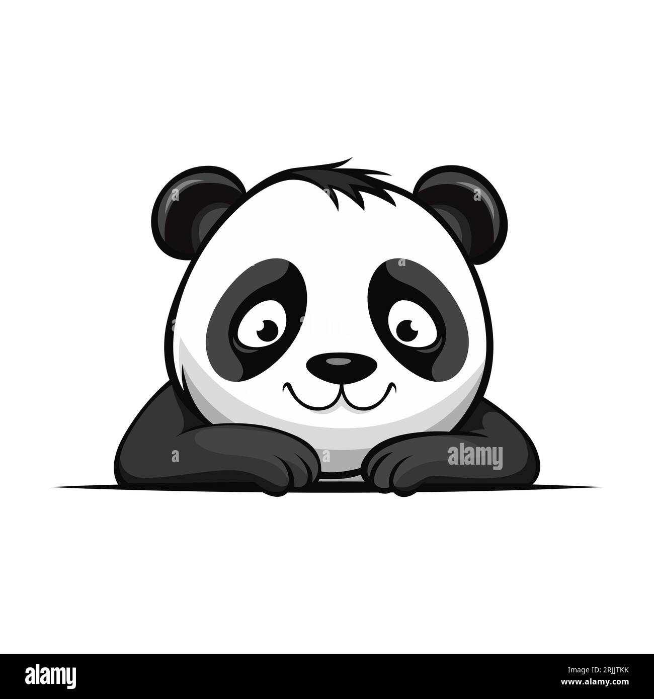 Niedlich Lächelnder Cartoon Panda, Vektor-Illustration Stock Vektor